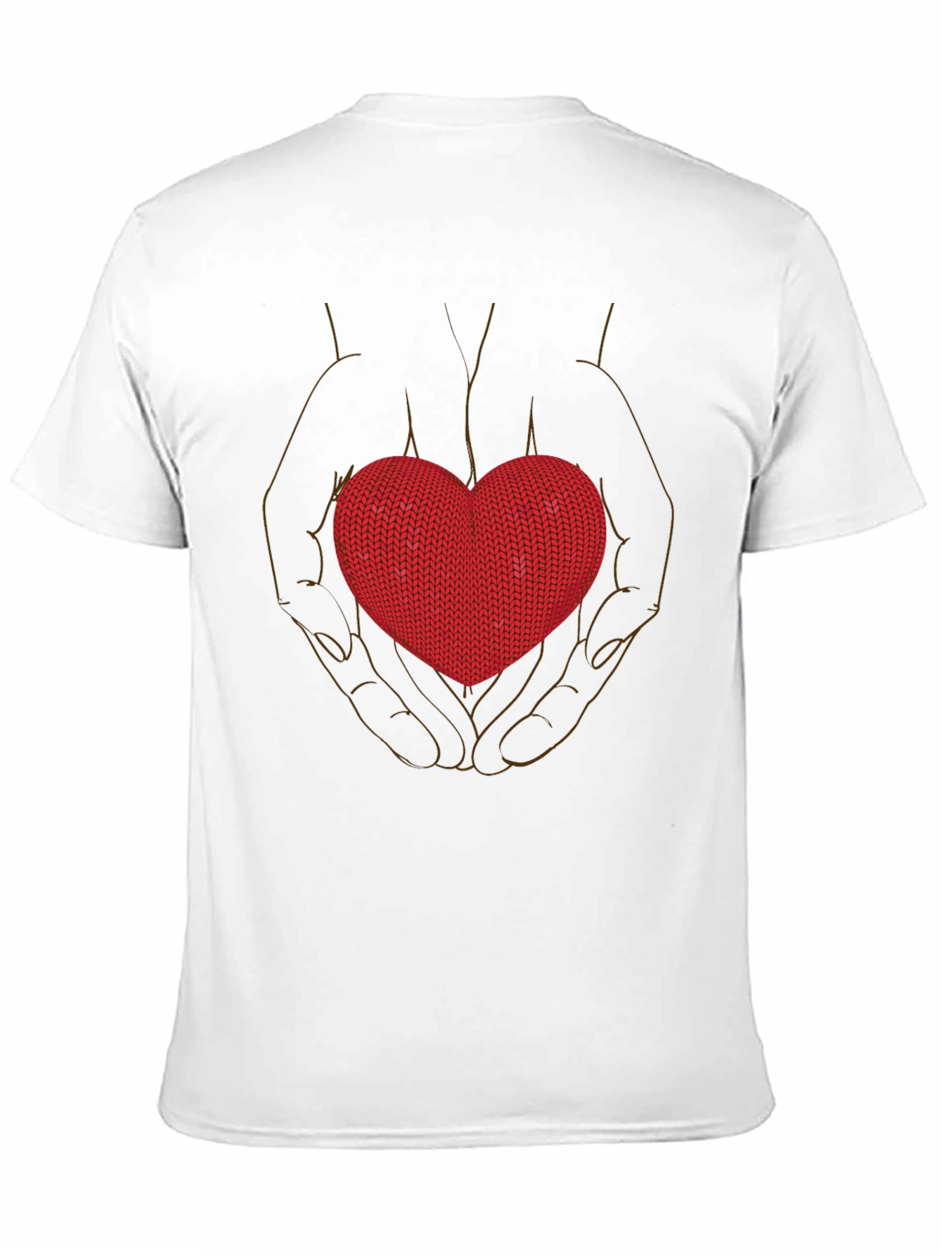 Heart in Hands Graphic Tee - Black Crew Neck