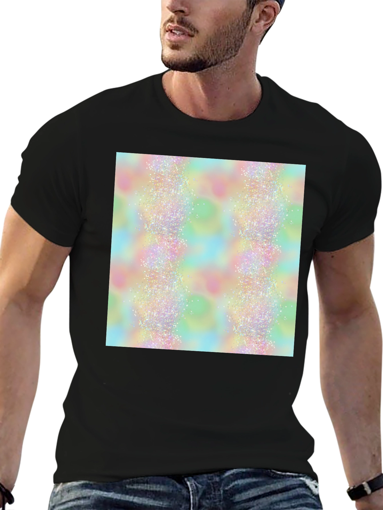 Sparkle Pattern Black T-Shirt