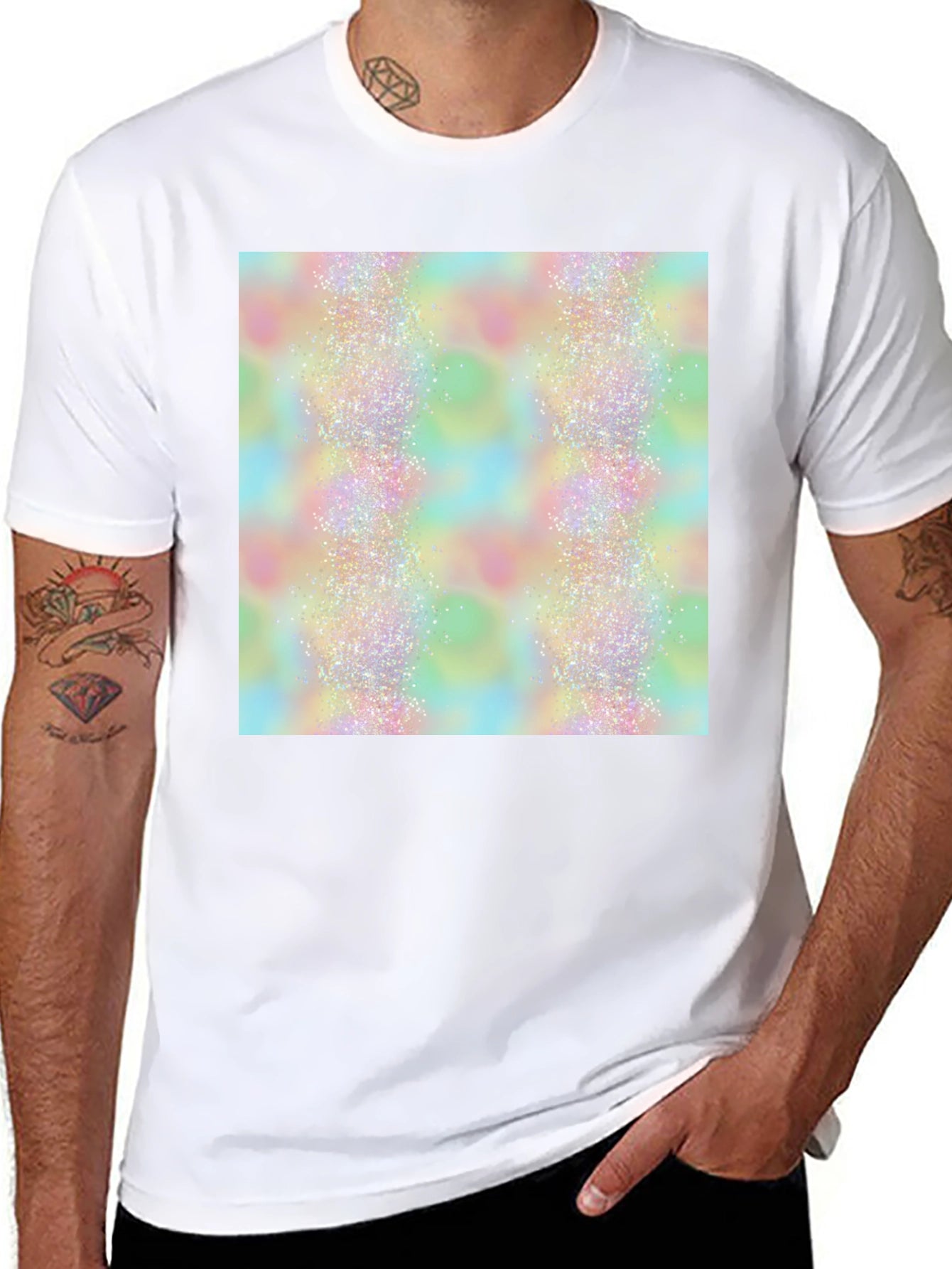Sparkle Pattern Black T-Shirt