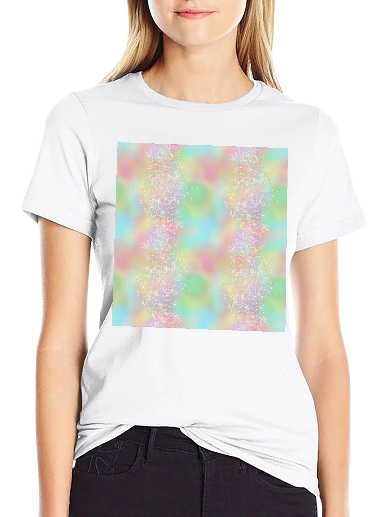 Sparkle Pattern Black T-Shirt