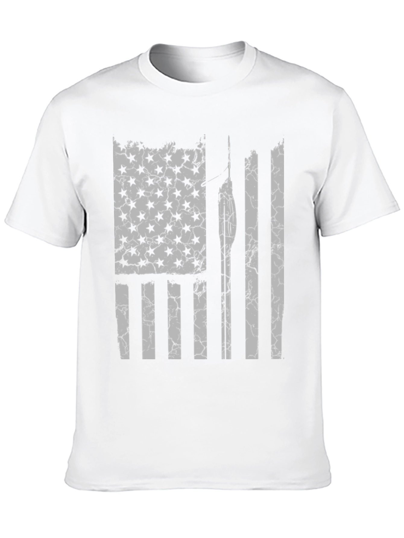 Distressed American Flag Spear Fishing T-Shirt