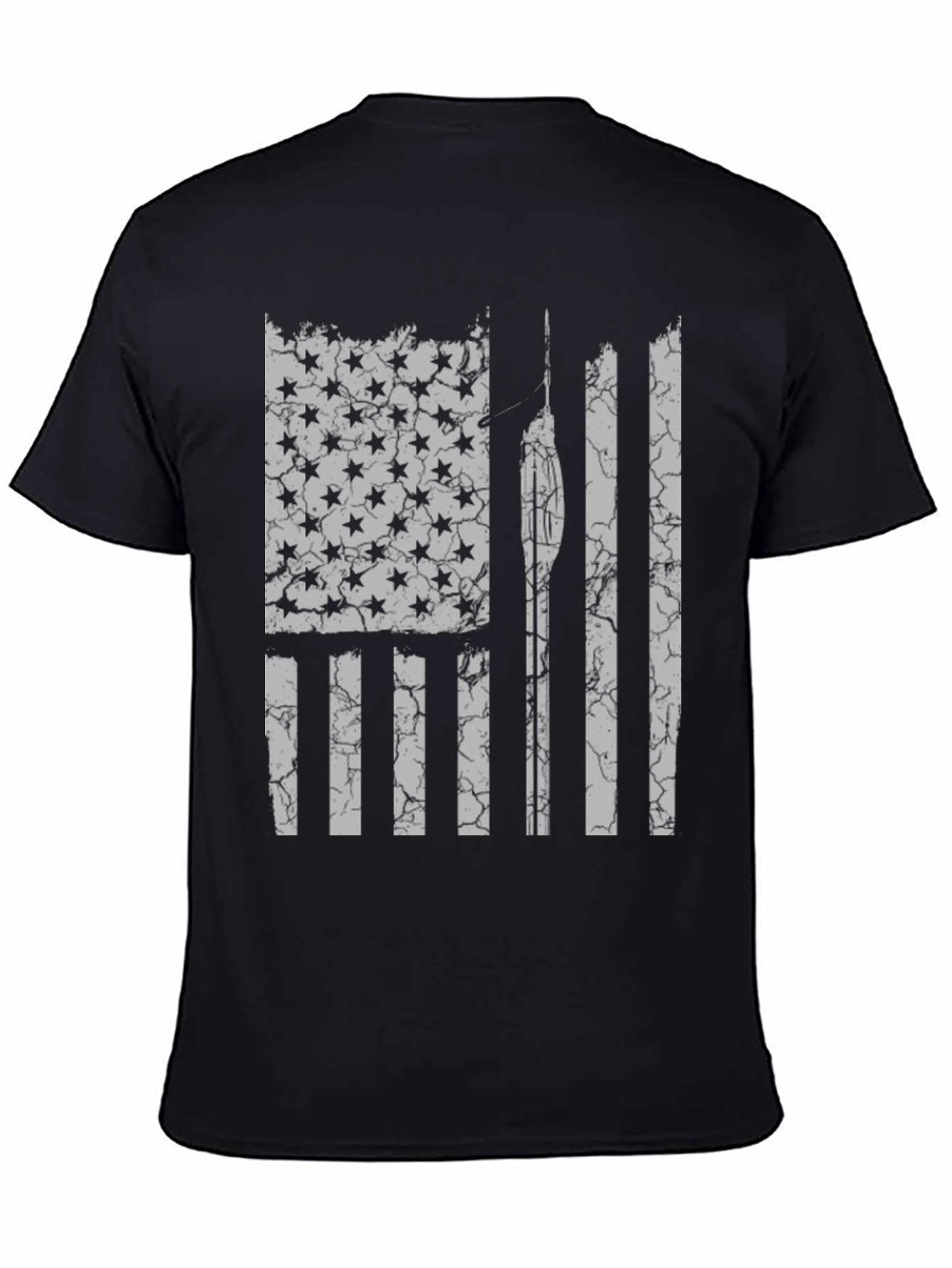 Distressed American Flag Spear Fishing T-Shirt