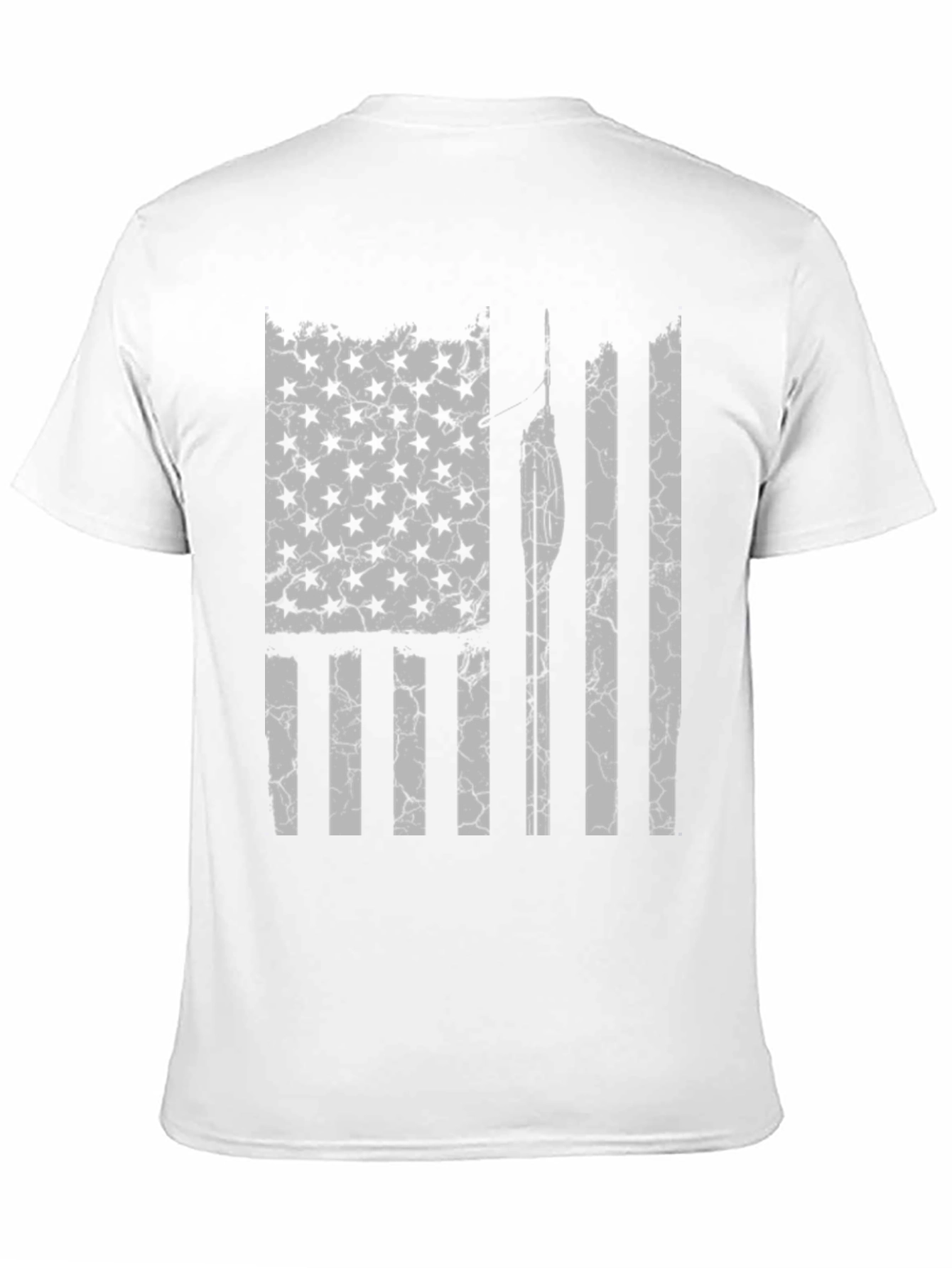 Distressed American Flag Spear Fishing T-Shirt