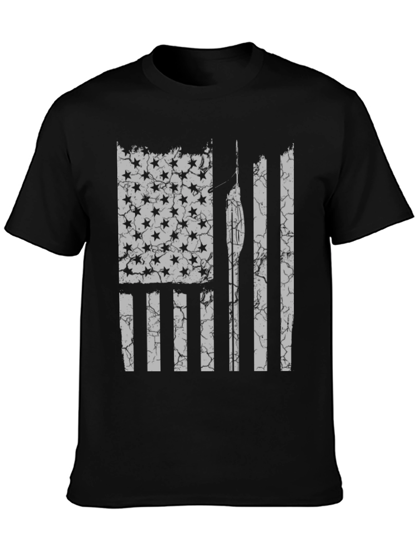 Distressed American Flag Spear Fishing T-Shirt