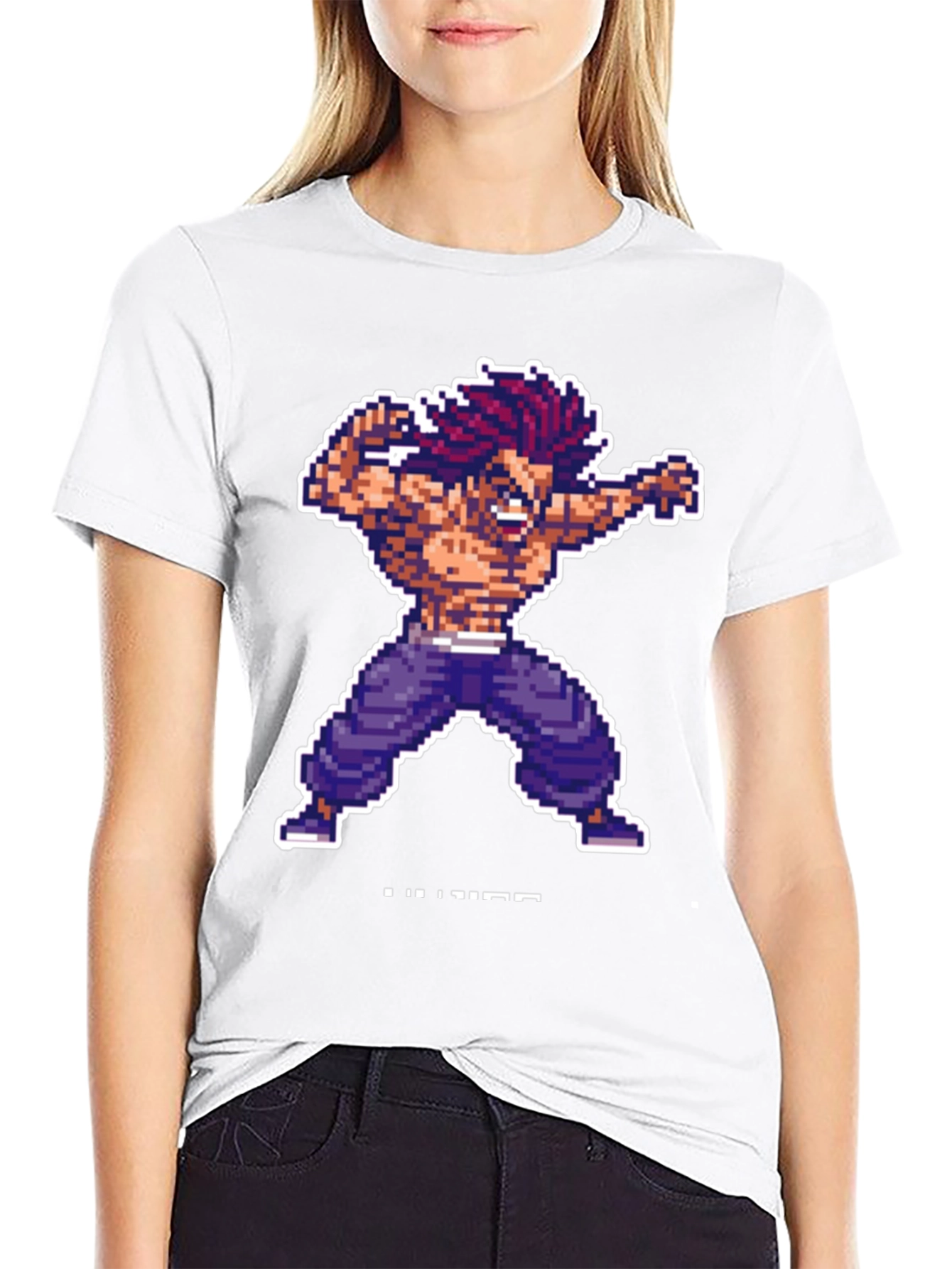 Pixel Art Fighter Black T-Shirt