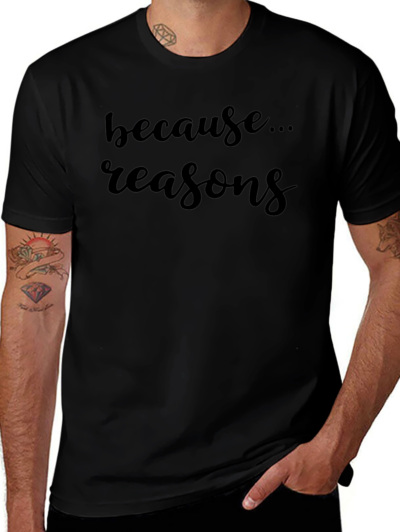 Reasons Mens Black T-Shirt - Casual & Comfortable