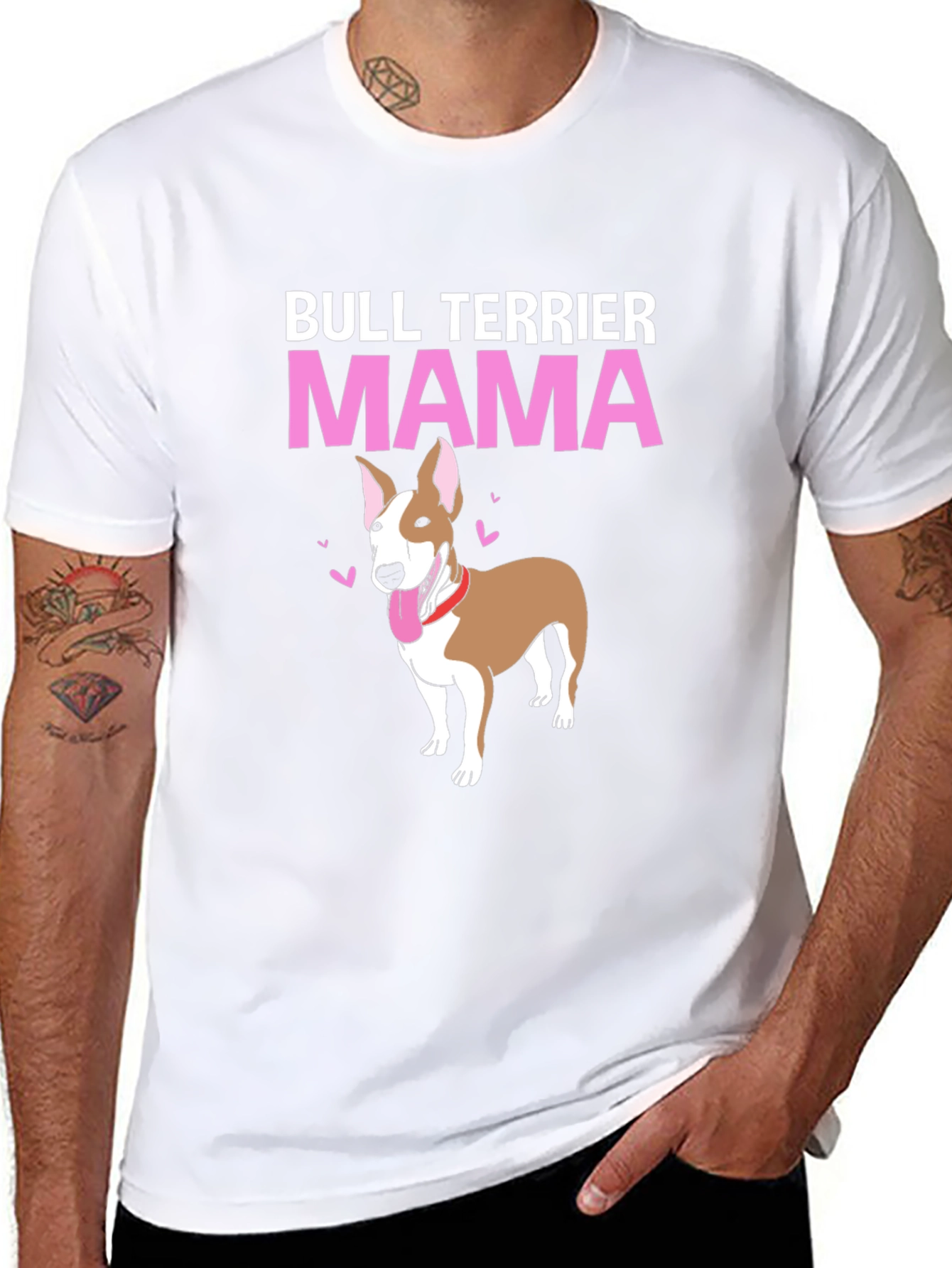 Bull Terrier Mama Black T-Shirt