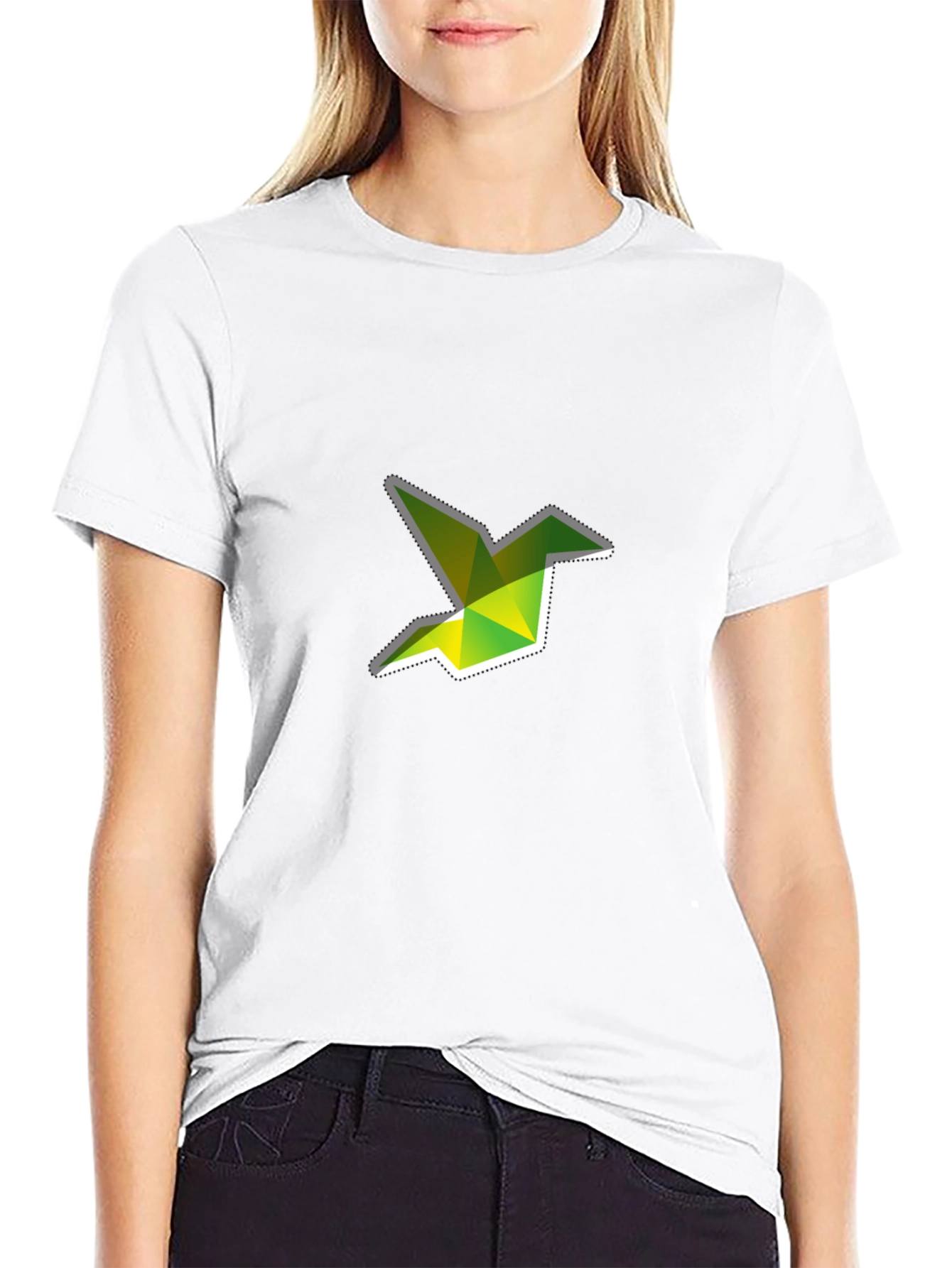 Geometric Origami Bird Graphic T-Shirt