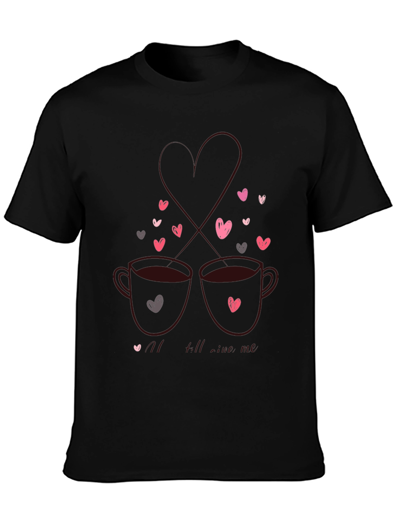 Coffee & Hearts Graphic Tee - Love Valentines Shirt