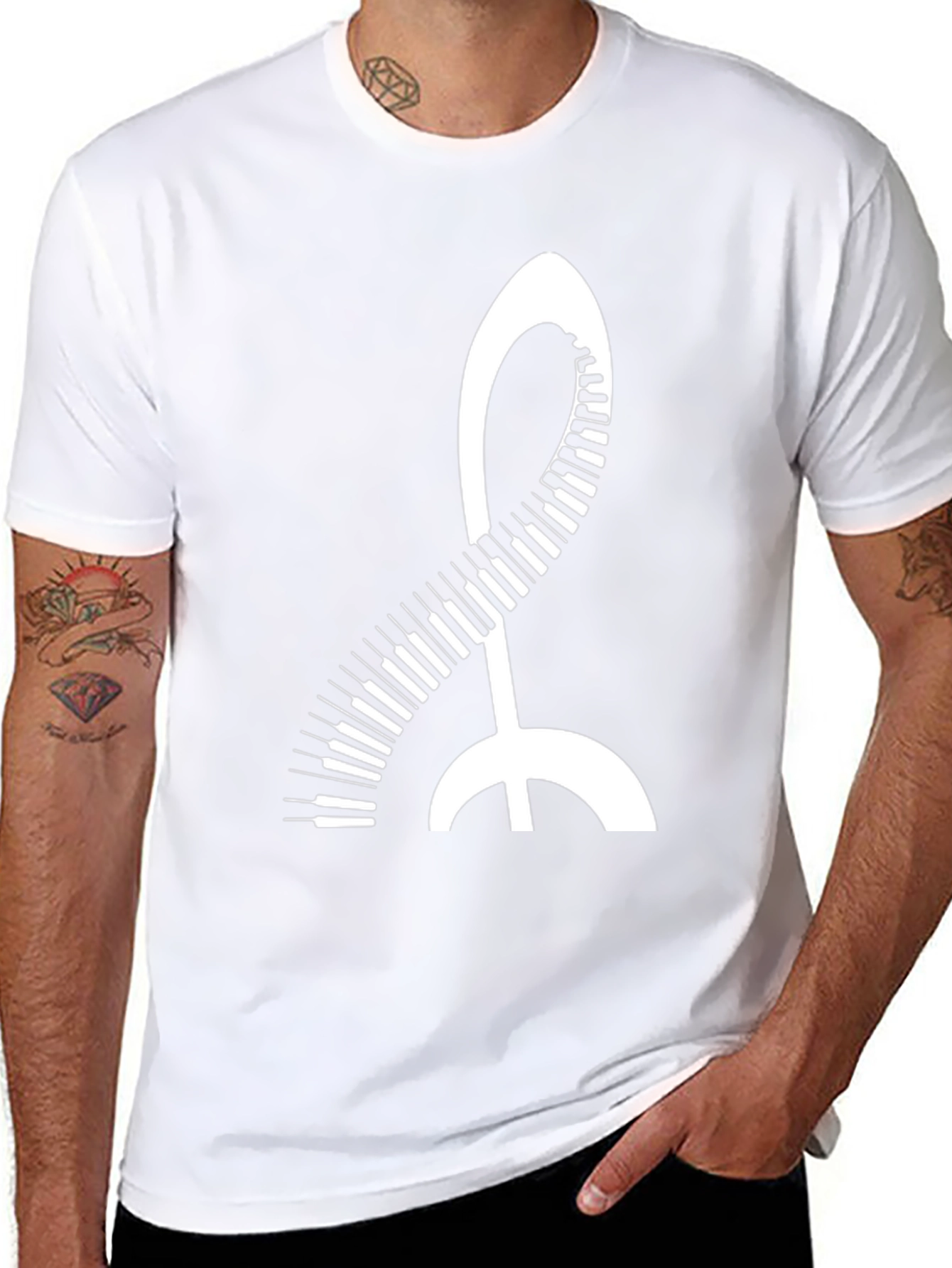Music Treble Clef Piano Keys Black T-Shirt