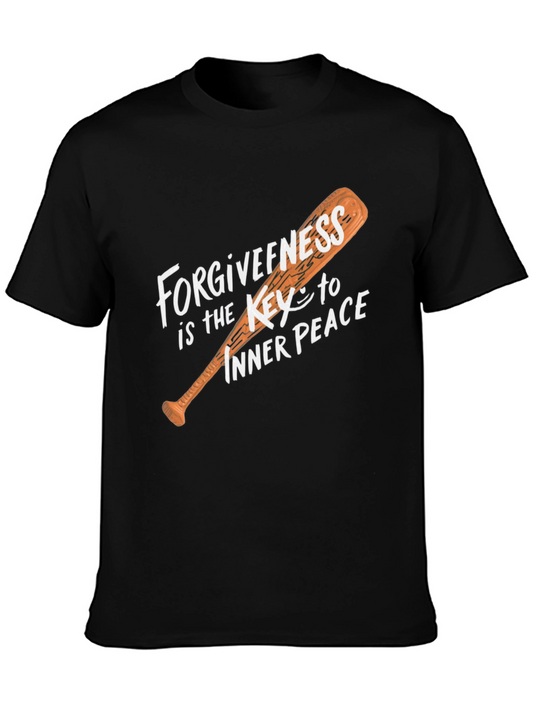 Forgiveness Key to Peace T-Shirt - Baseball Bat Graphic