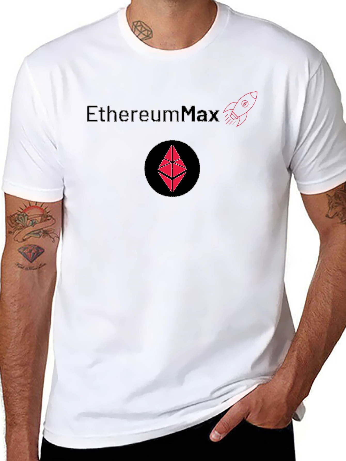 EthereumMax Crypto T-Shirt - Black Cotton Blend