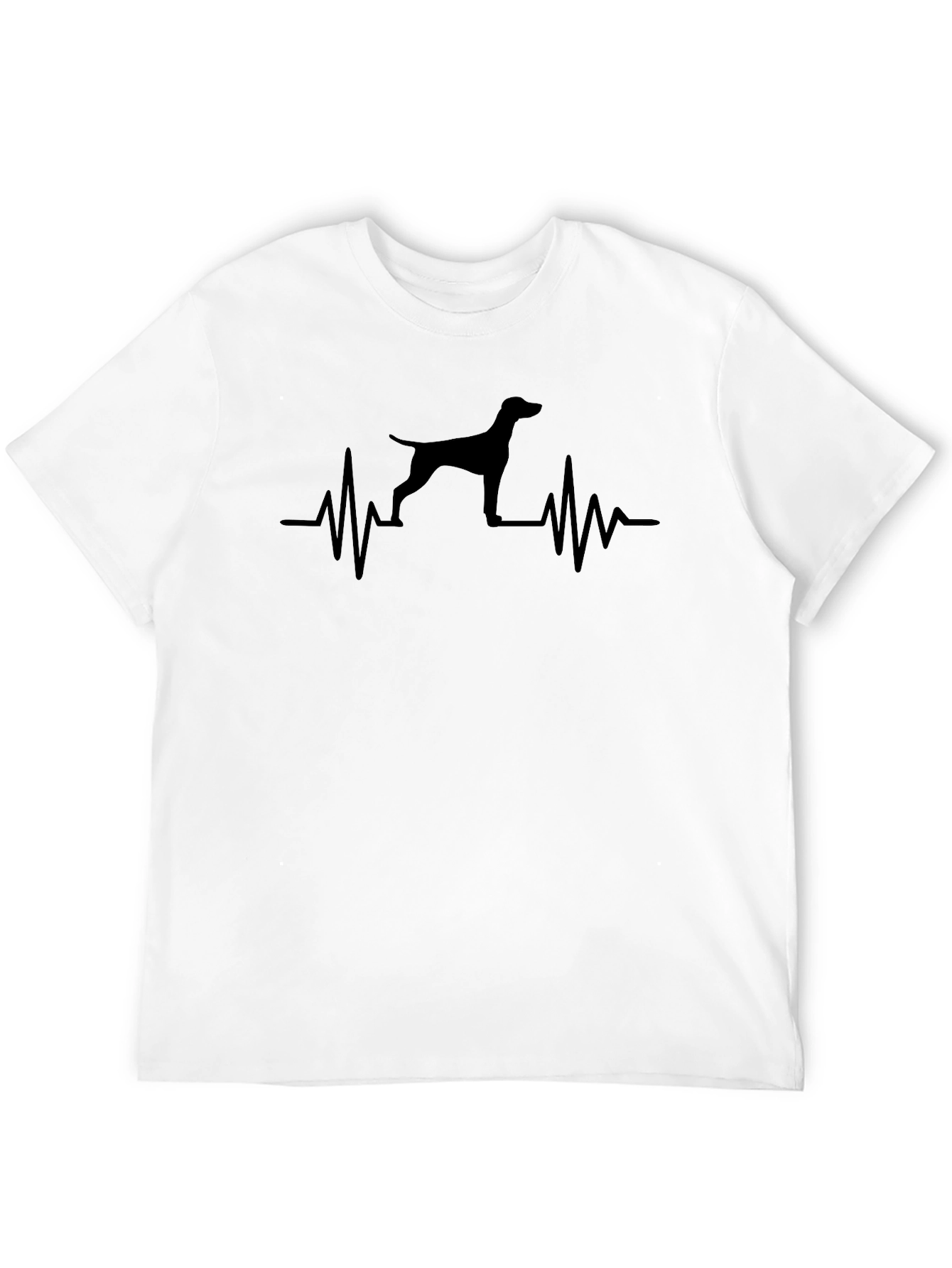Dog Heartbeat Graphic T-Shirt - Black