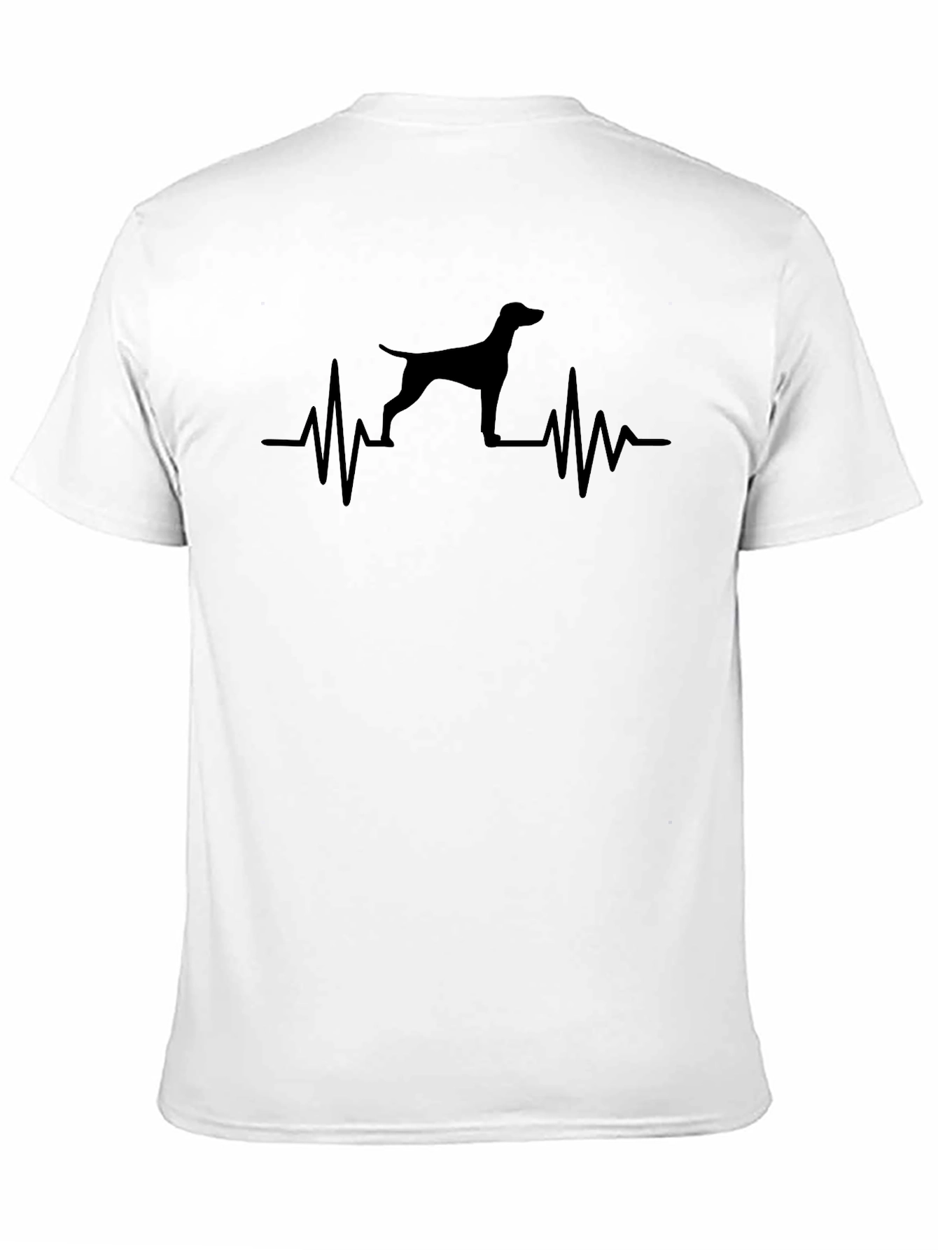 Dog Heartbeat Graphic T-Shirt - Black