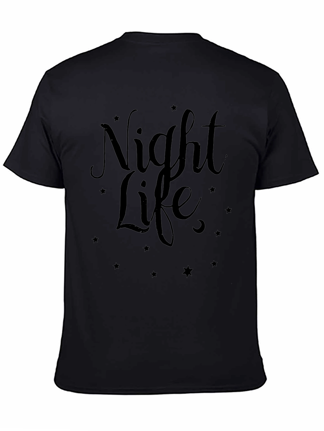 Night Life Graphic Tee - Stylish Mens Black T-Shirt