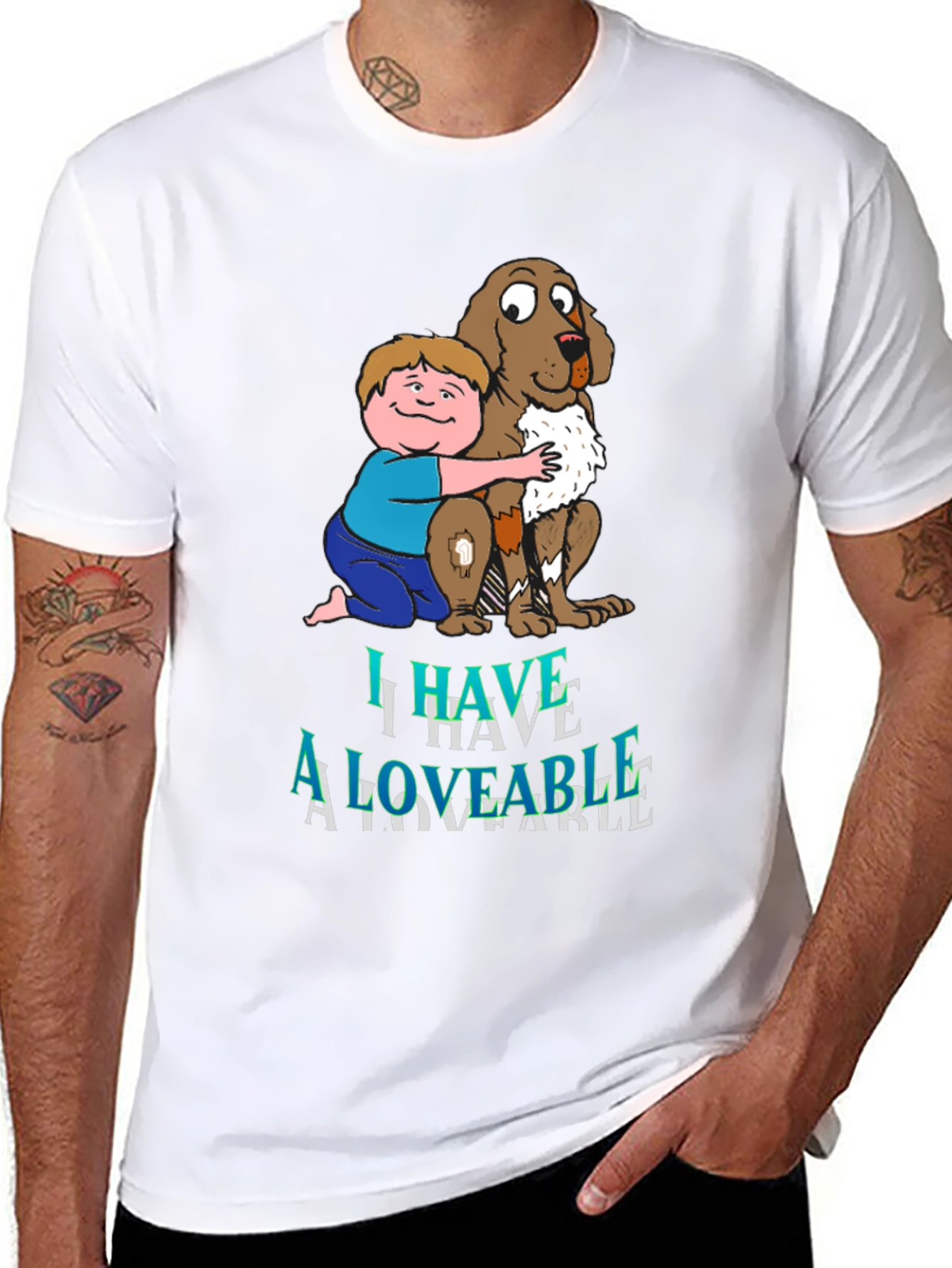 Boy & Dog A Loveable Graphic T-Shirt
