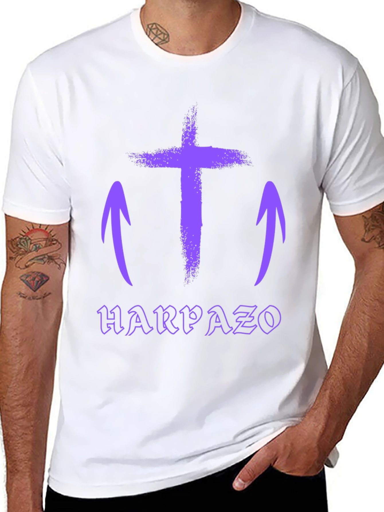 Grunge Cross Graphic Tee - Harpaso Black T-Shirt