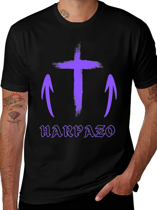 Grunge Cross Graphic Tee - Harpaso Black T-Shirt