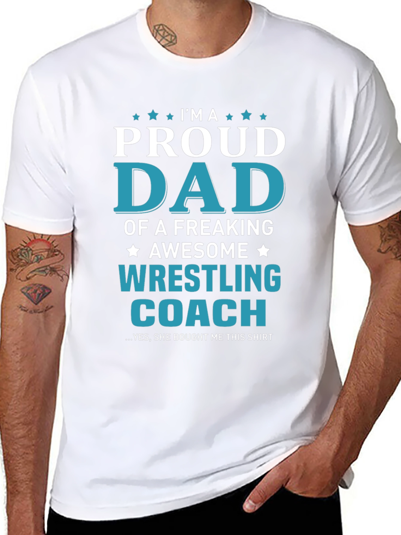 Proud Dad Wrestling Coach Graphic T-Shirt