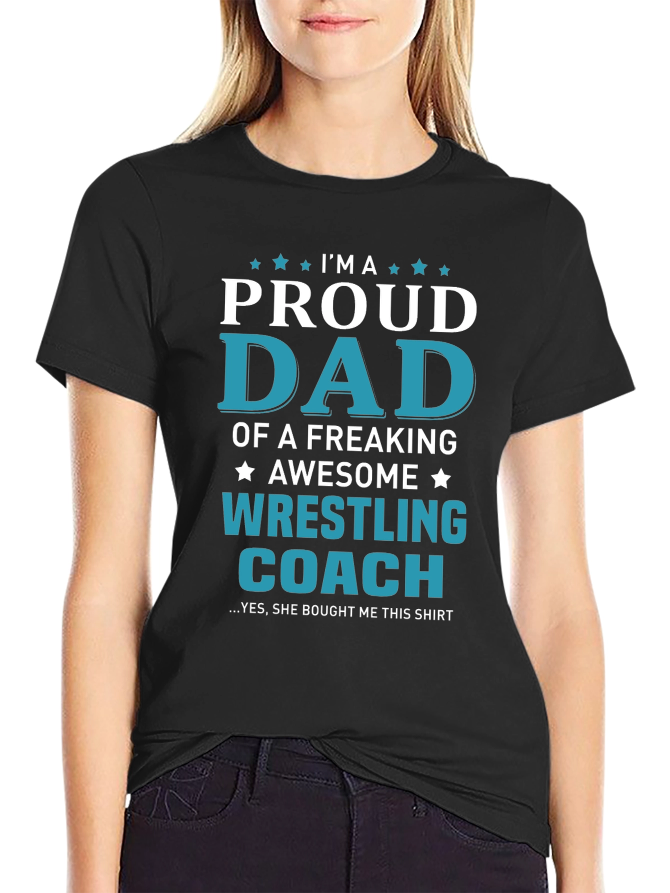 Proud Dad Wrestling Coach Graphic T-Shirt