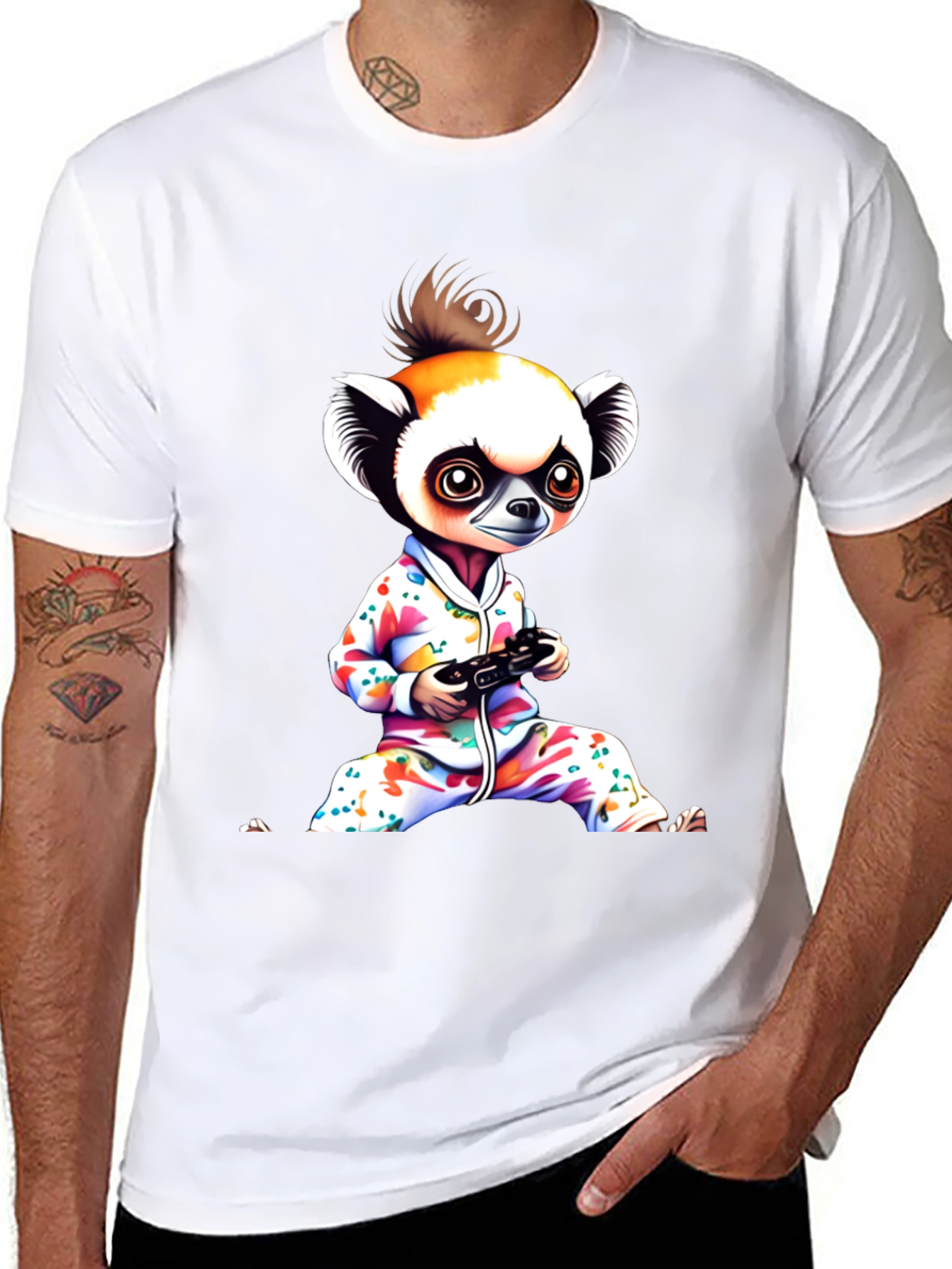 Gamer Lemur Graphic Tee