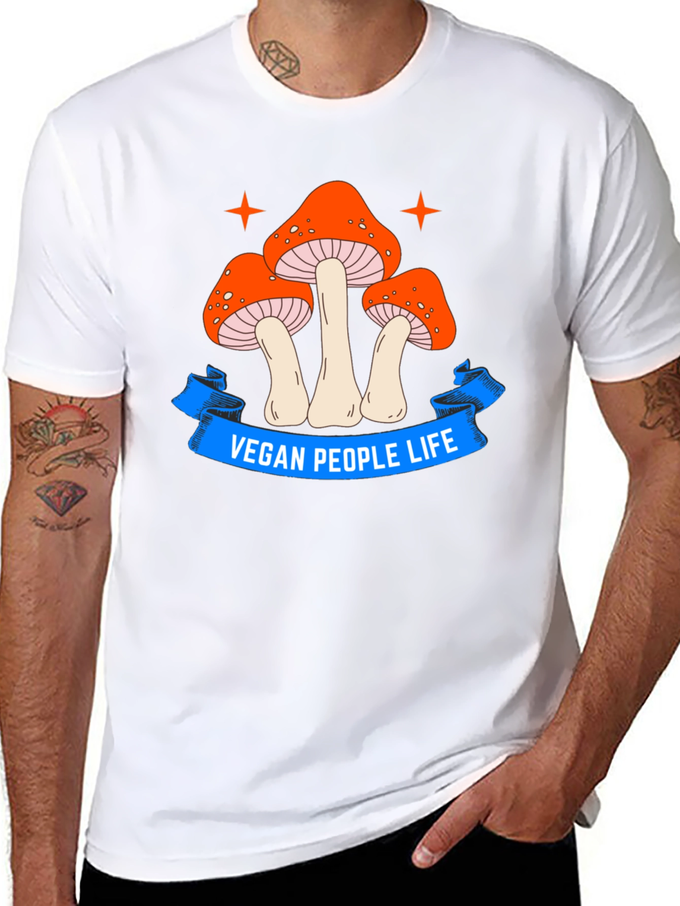 Vegan Life Mushroom Graphic T-Shirt