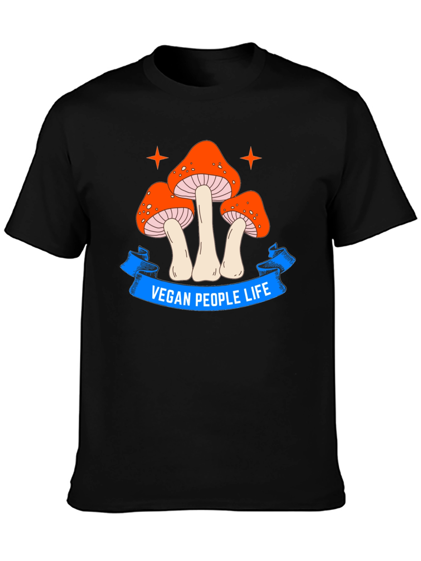 Vegan Life Mushroom Graphic T-Shirt