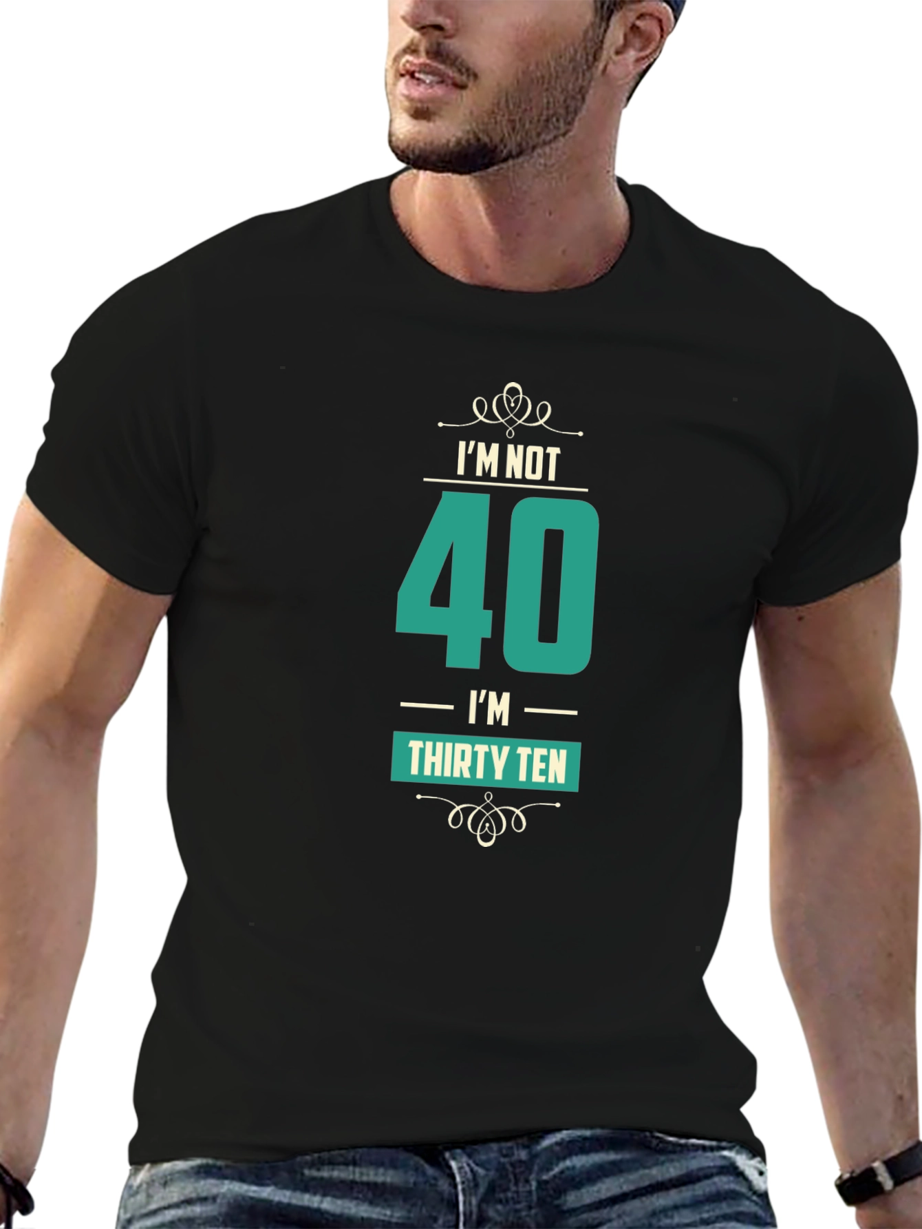 Funny 40th Birthday T-Shirt Thirty Ten Black Cotton