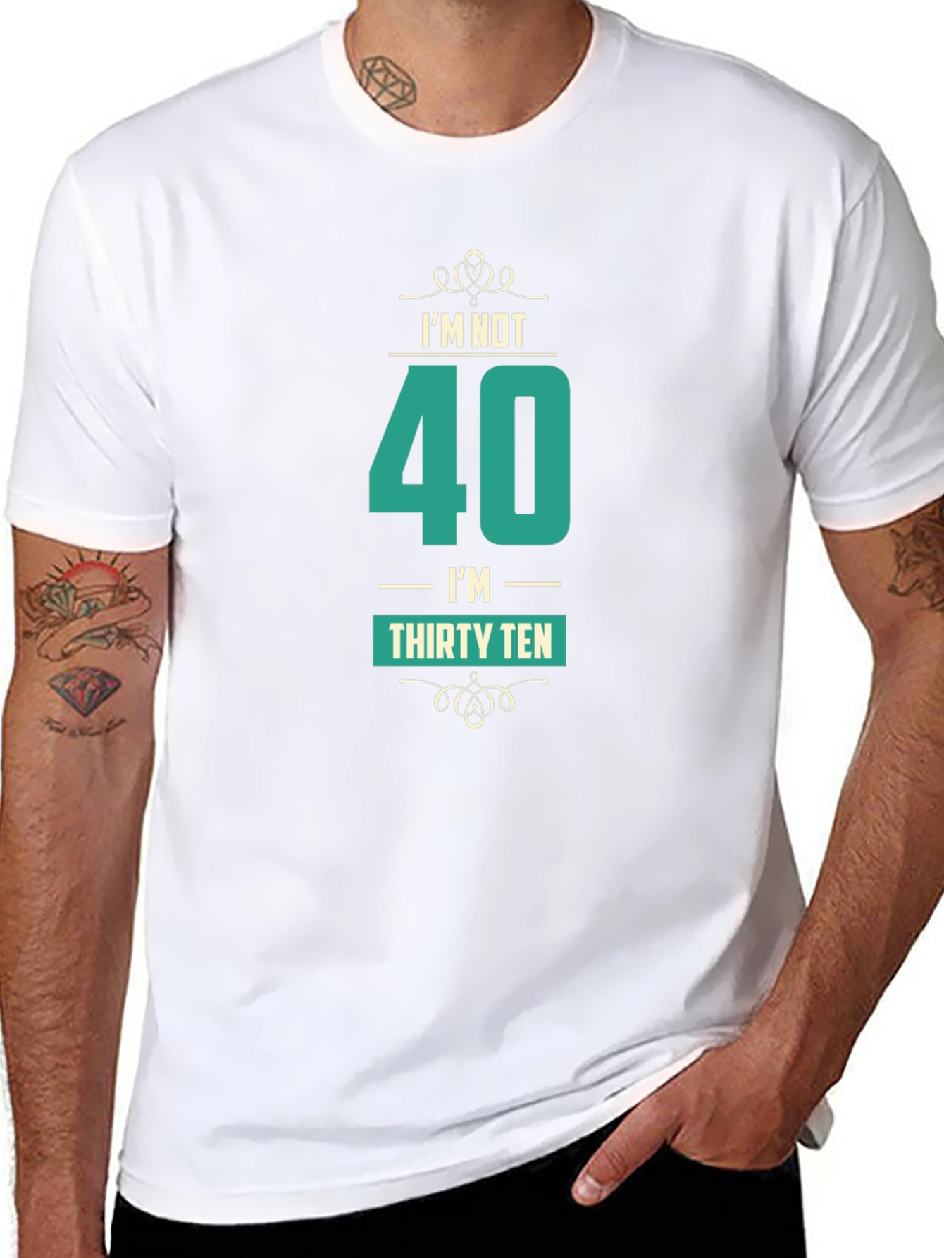 Funny 40th Birthday T-Shirt Thirty Ten Black Cotton