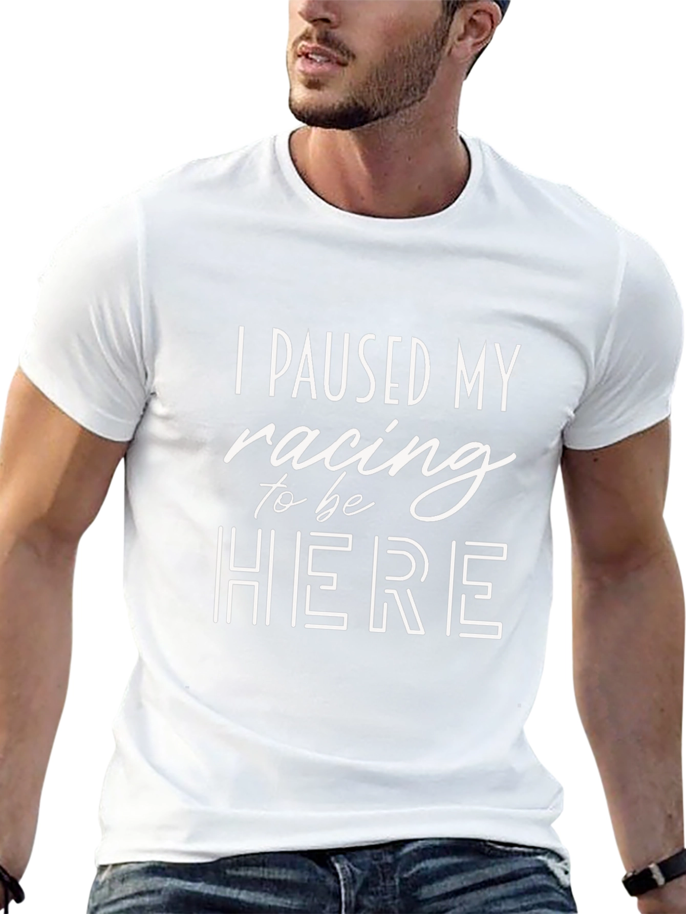 Paused My Racing Graphic Tee - Black Cotton T-Shirt