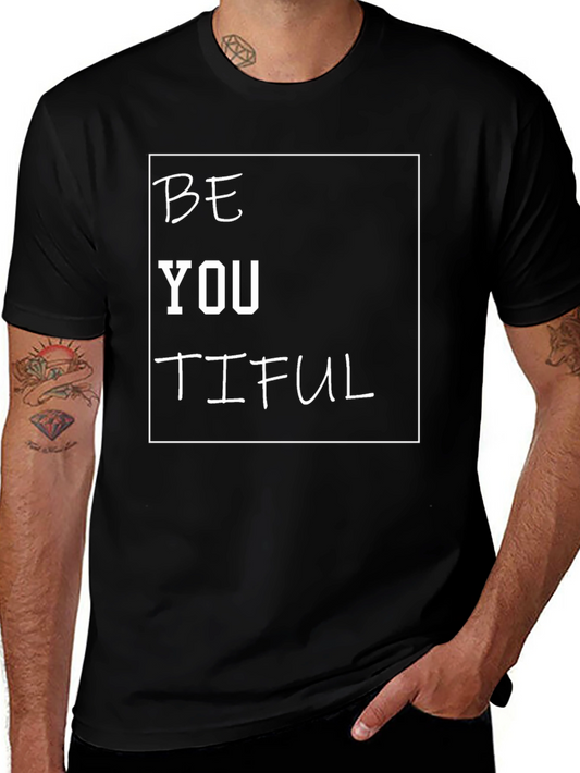 Be YOU TIFUL Black Graphic T-Shirt
