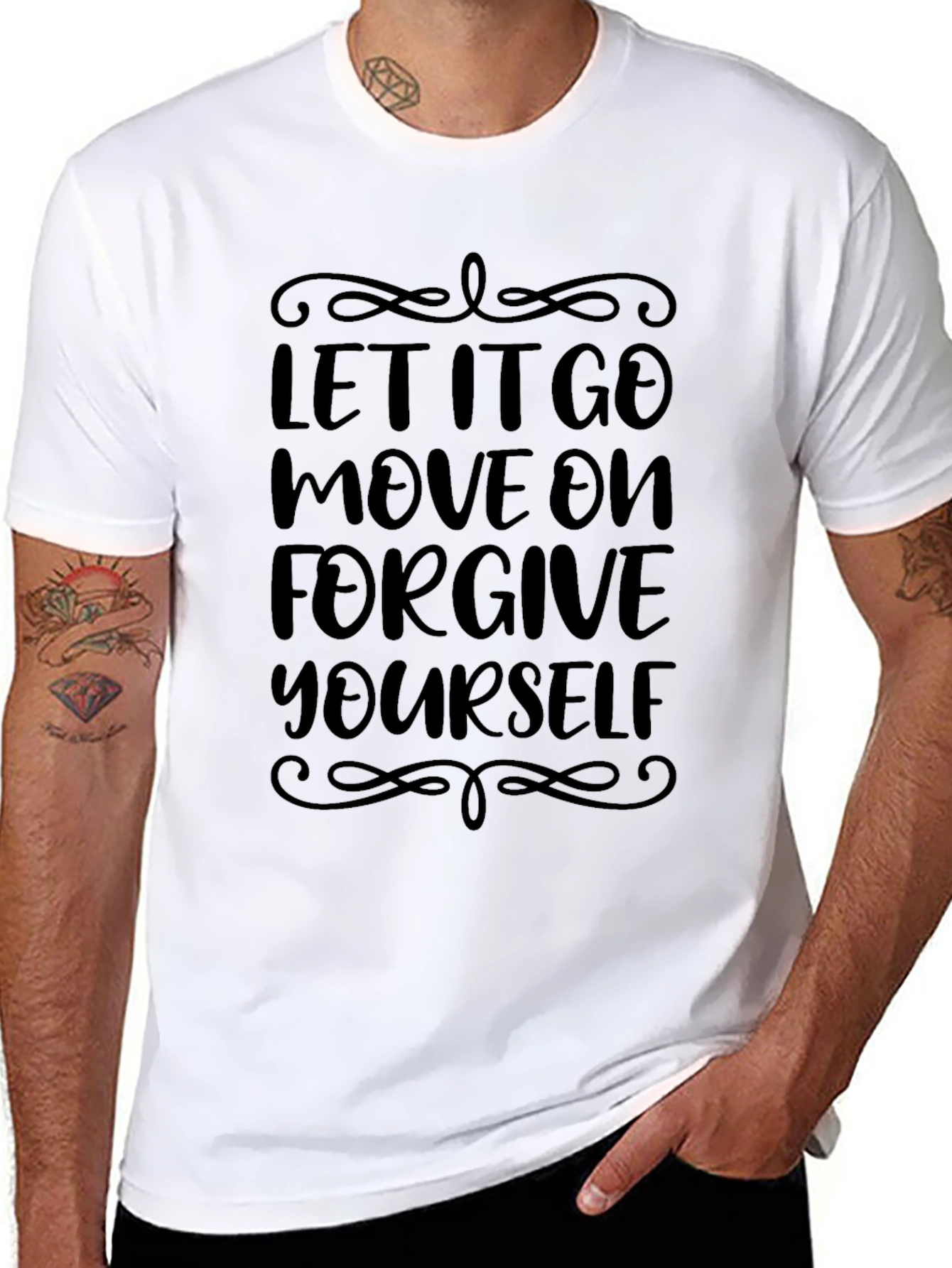 Inspirational Black T-Shirt: Let It Go