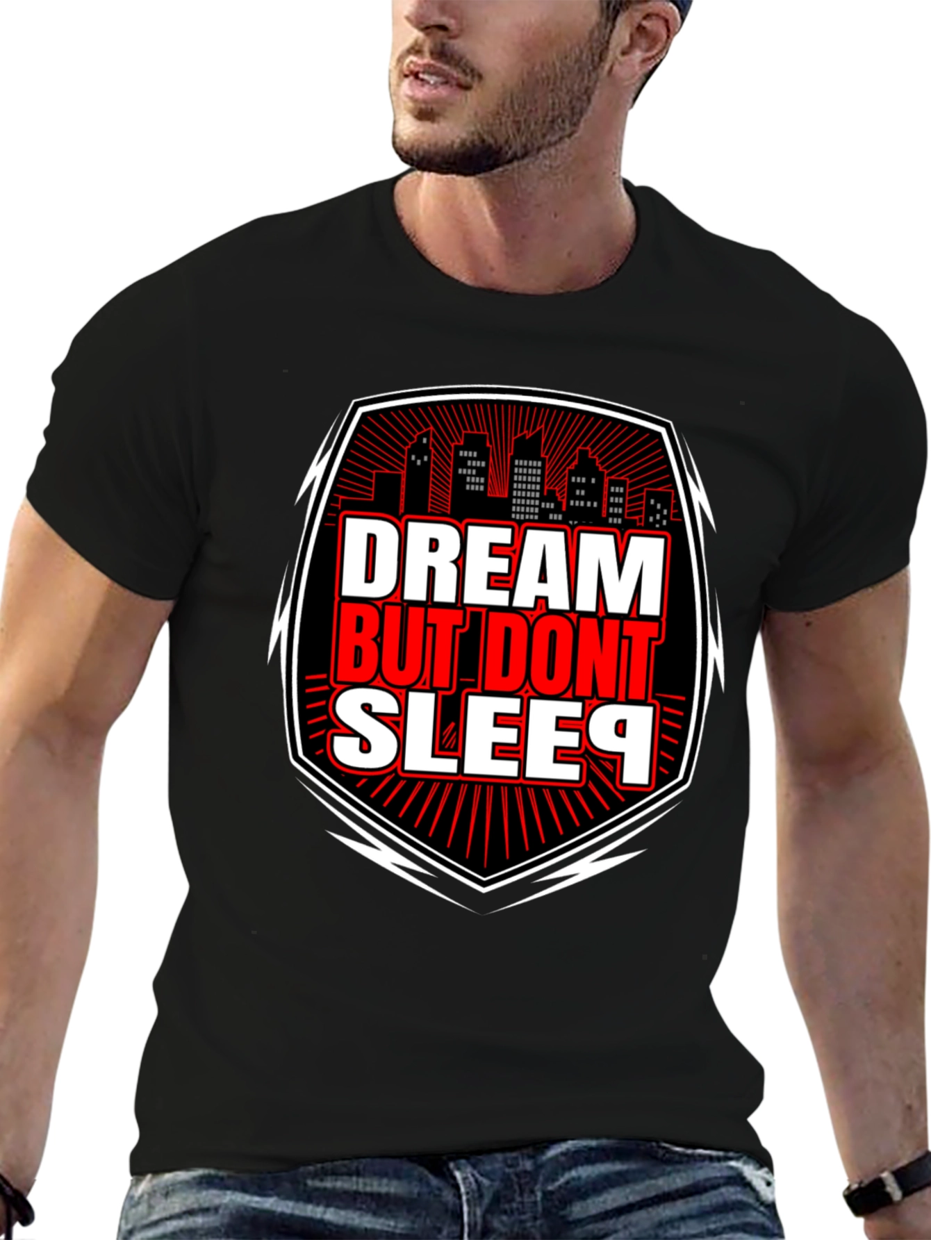 Dream But Dont Sleep Graphic Tee - Black