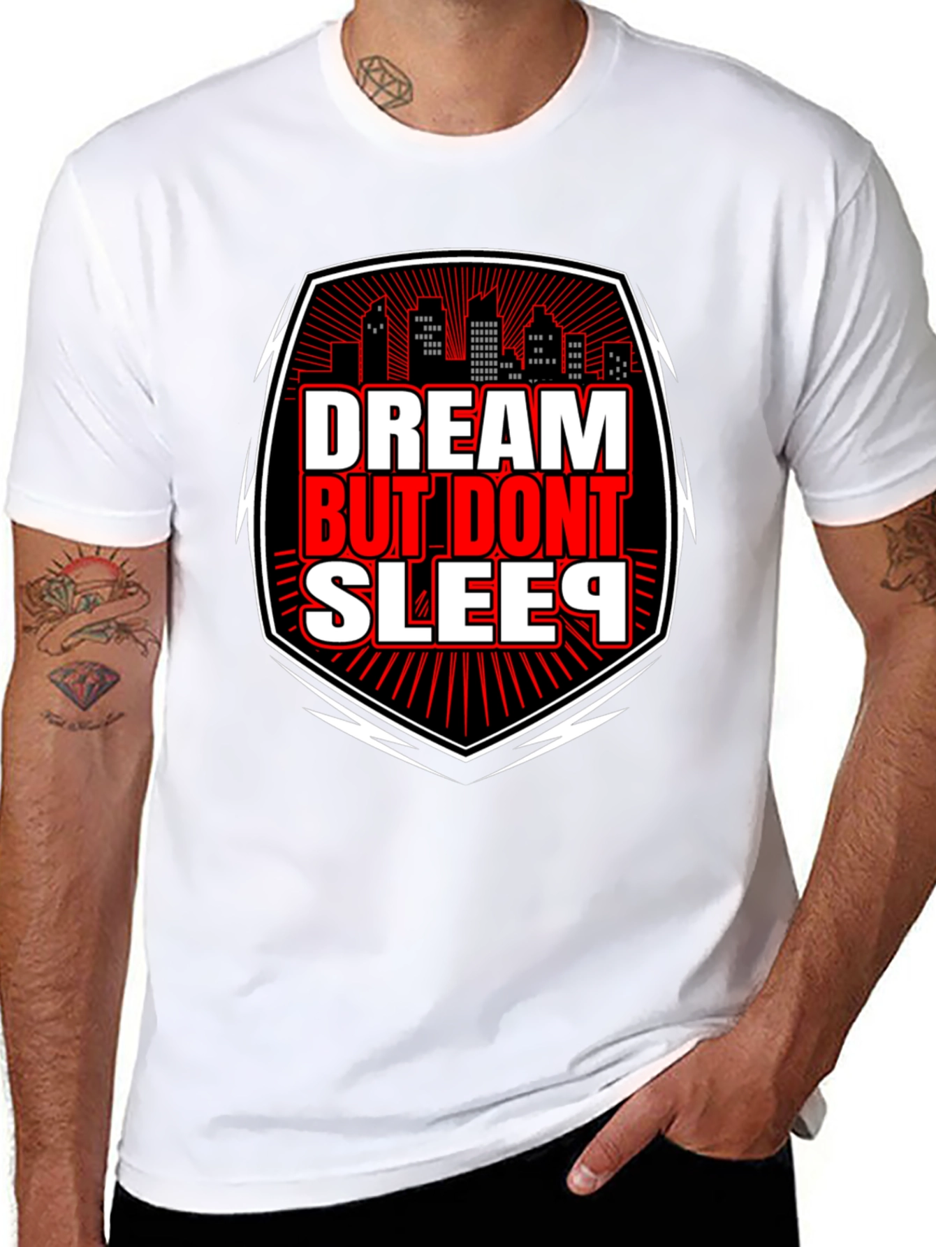 Dream But Dont Sleep Graphic Tee - Black