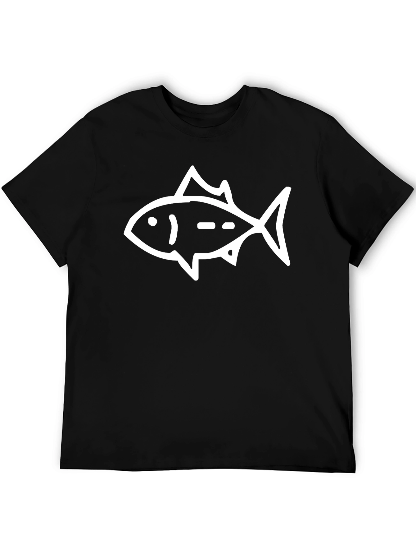 Black T-Shirt with Fish Graphic