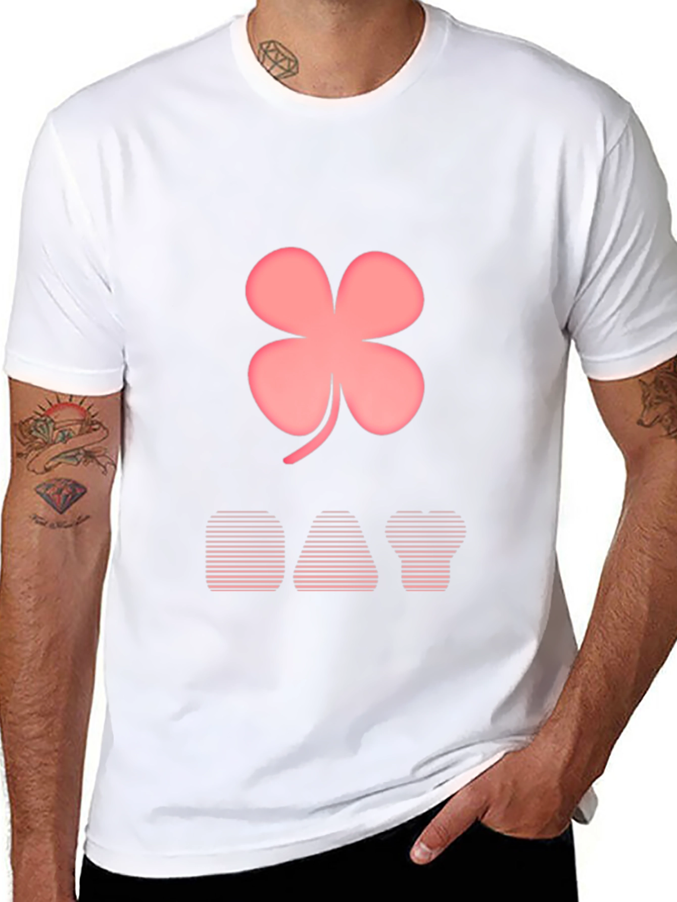 Lucky Day T-Shirt: Pink Clover Design
