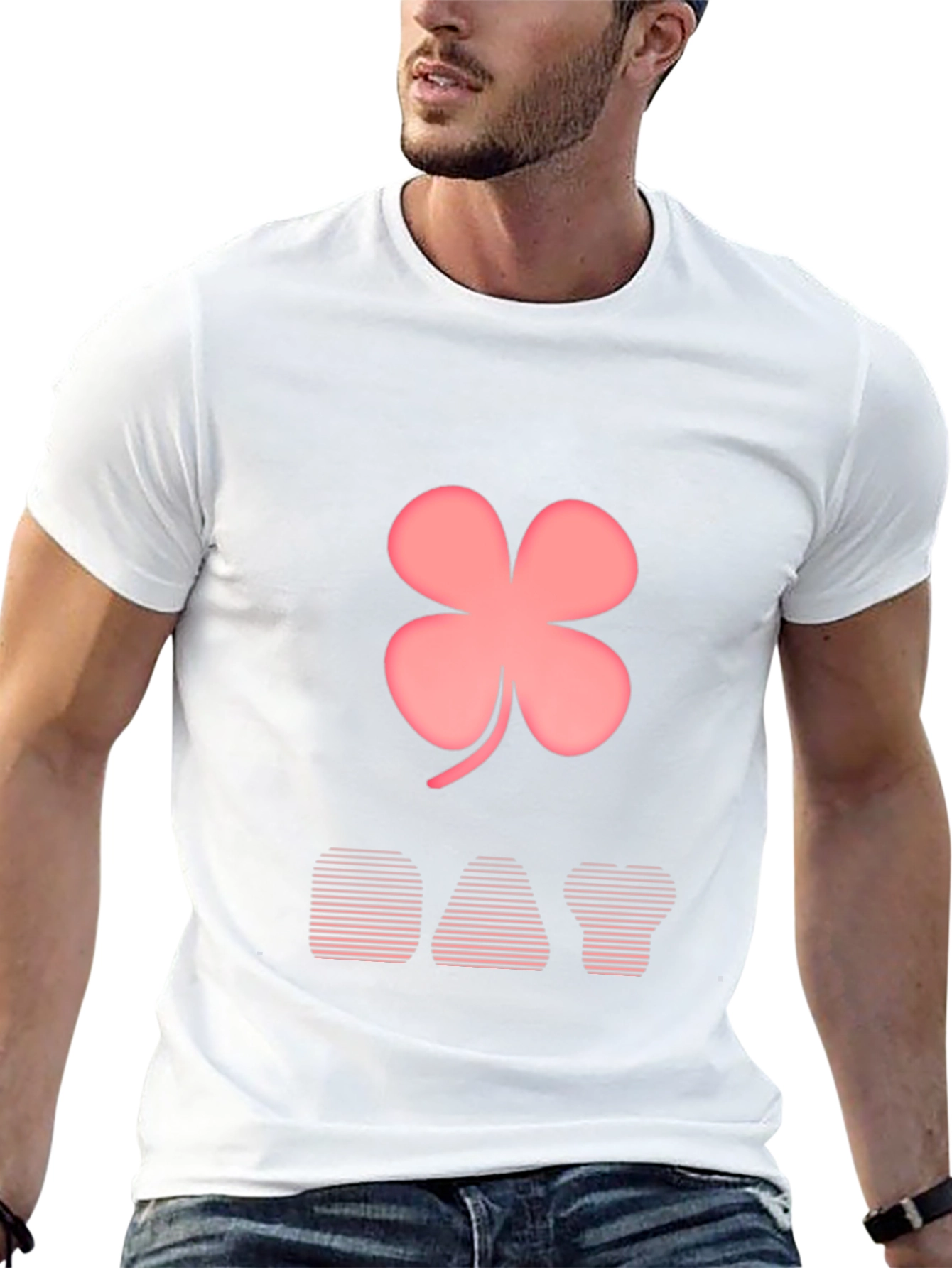 Lucky Day T-Shirt: Pink Clover Design