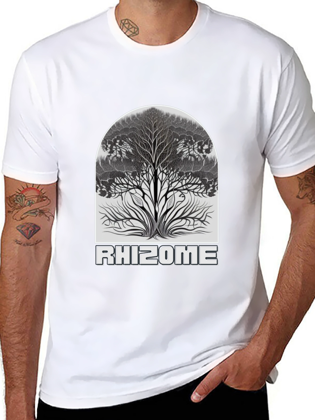 Rhizome Tree Graphic Tee - Stylish Nature Design