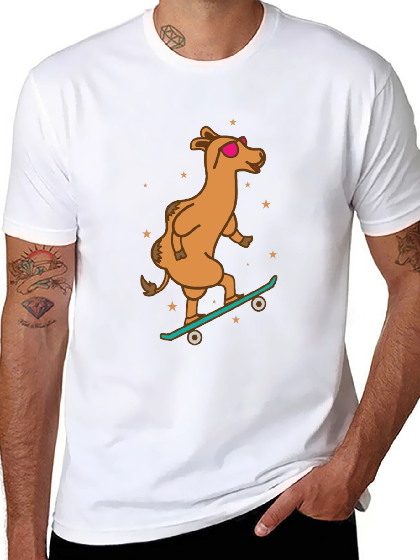 Camel Skateboarder Graphic Tee - Cool & Unique