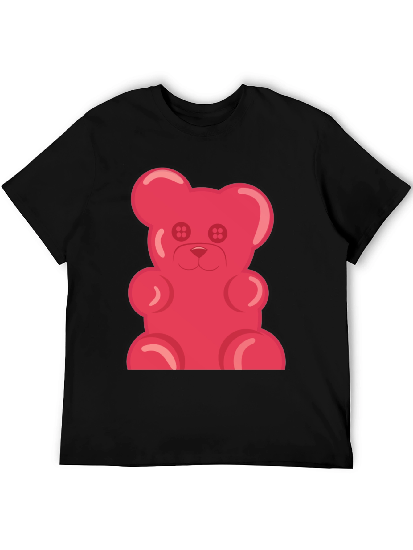 Gummy Bear Graphic Tee - Black Cotton T-Shirt