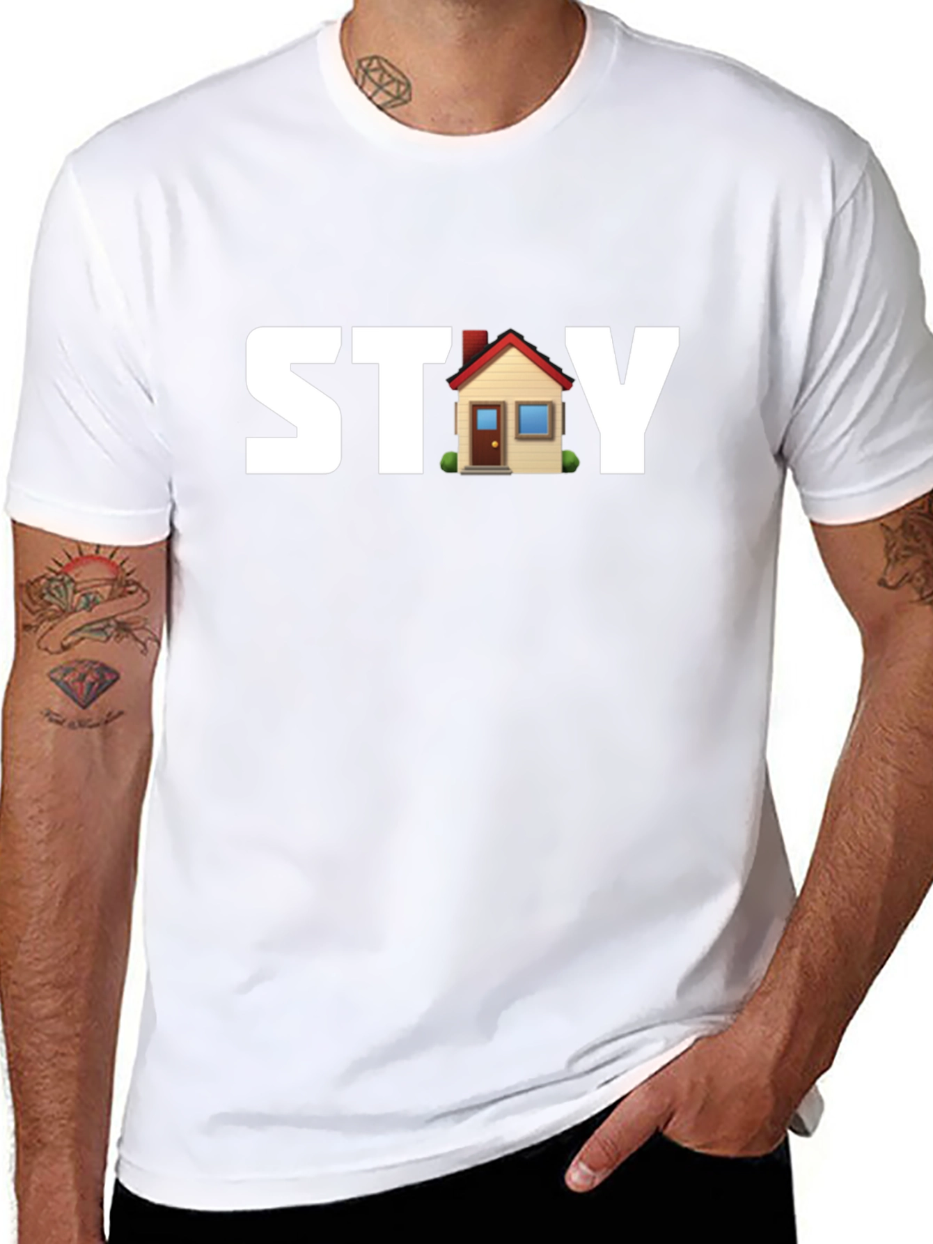 Stay Home Black T-Shirt