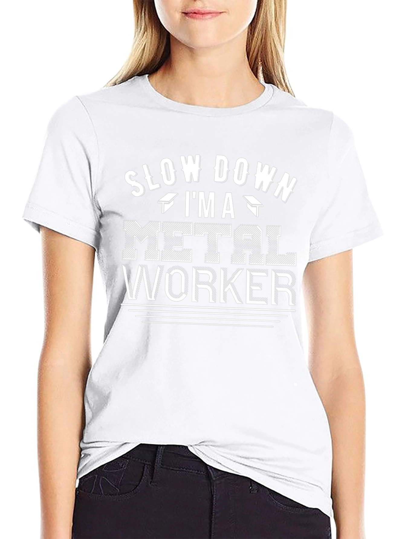 Slow Down Im A Metal Worker Black T-Shirt
