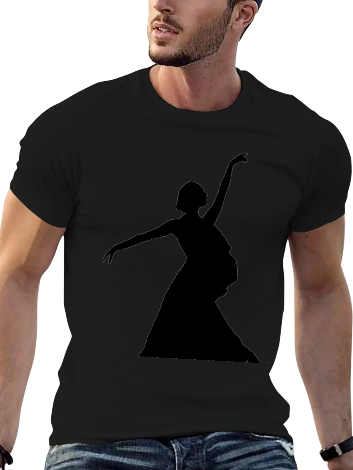 Ballerina Silhouette Graphic Tee - Unisex Black T-Shirt