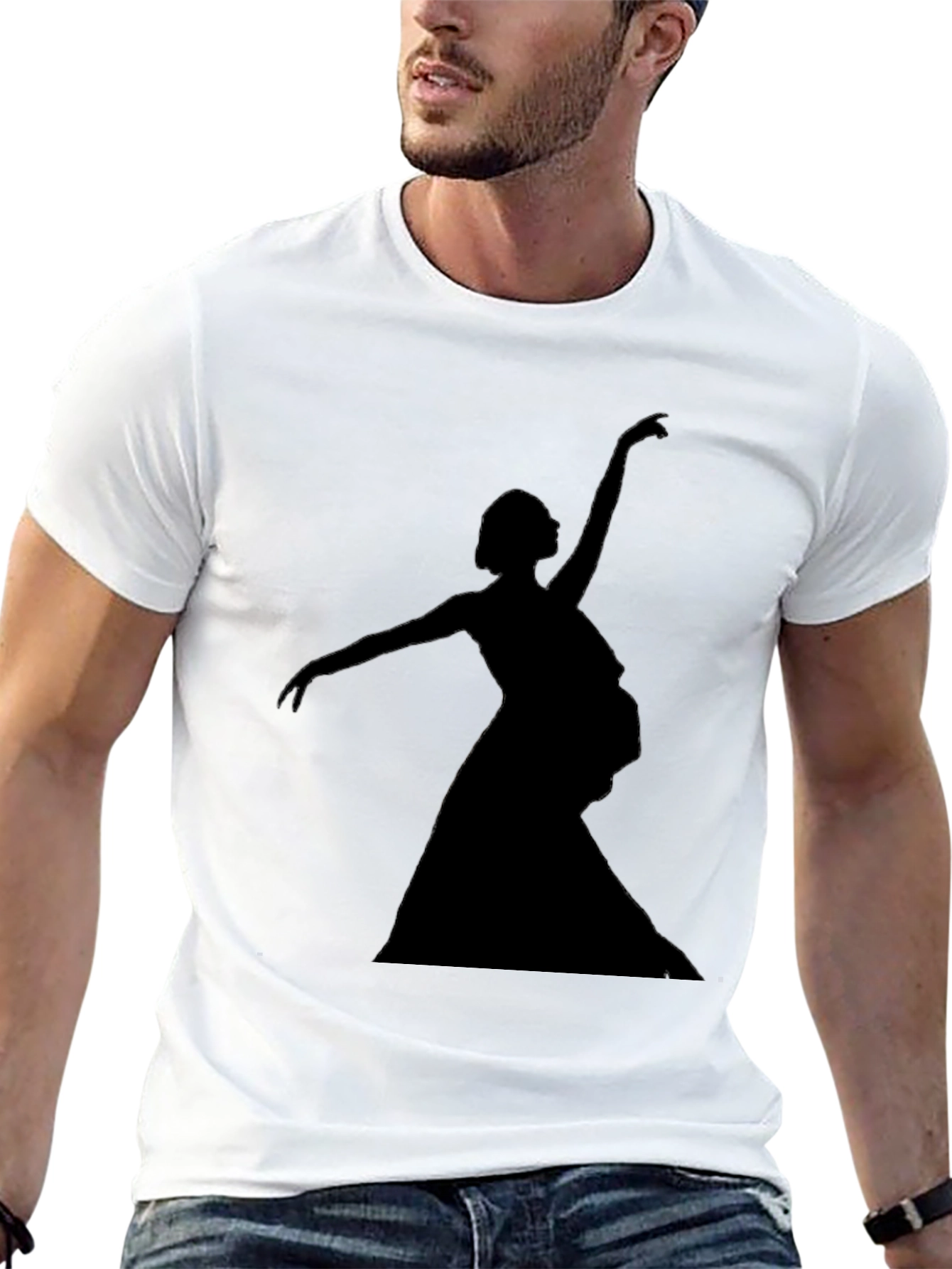 Ballerina Silhouette Graphic Tee - Unisex Black T-Shirt