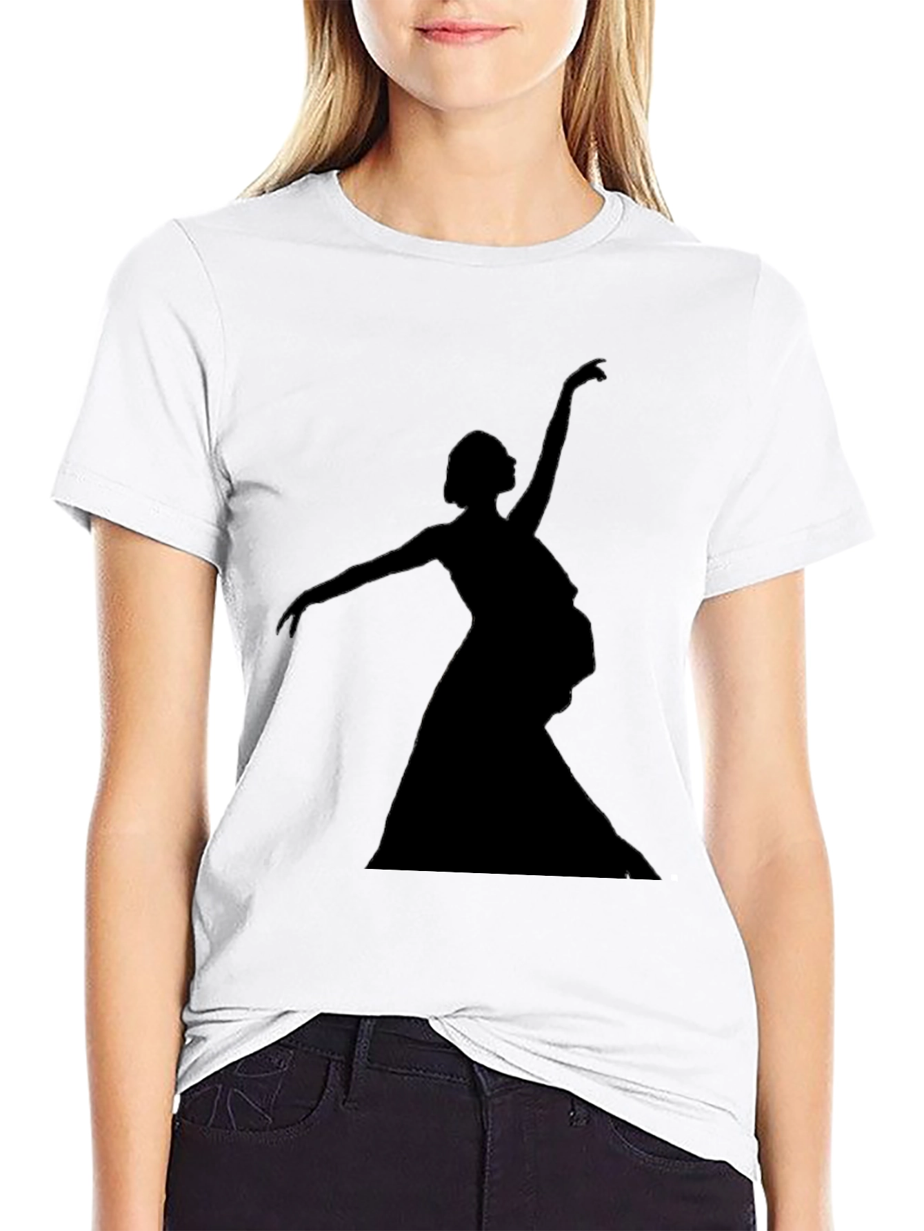 Ballerina Silhouette Graphic Tee - Unisex Black T-Shirt