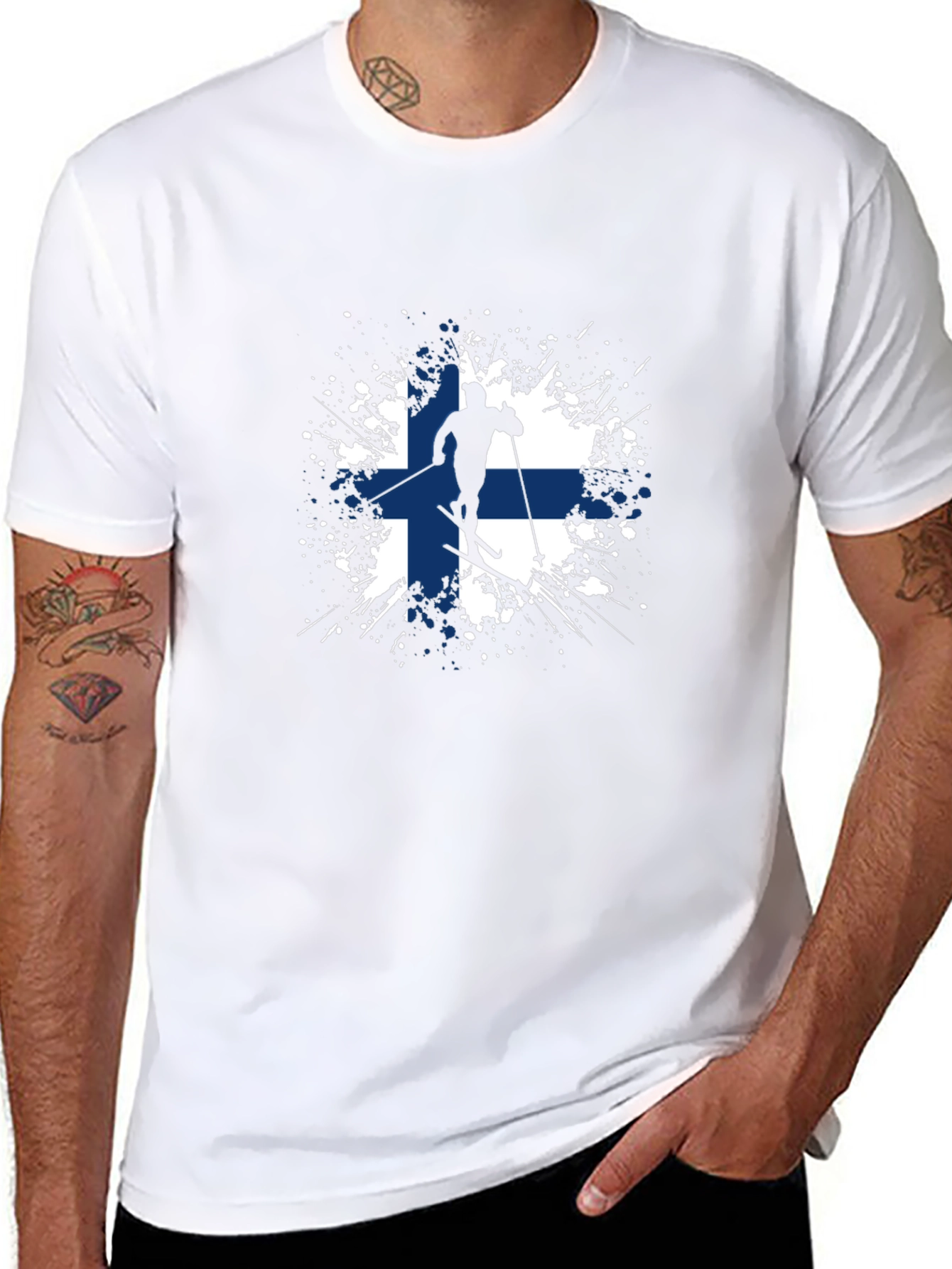 Finland Flag Skiing T-Shirt