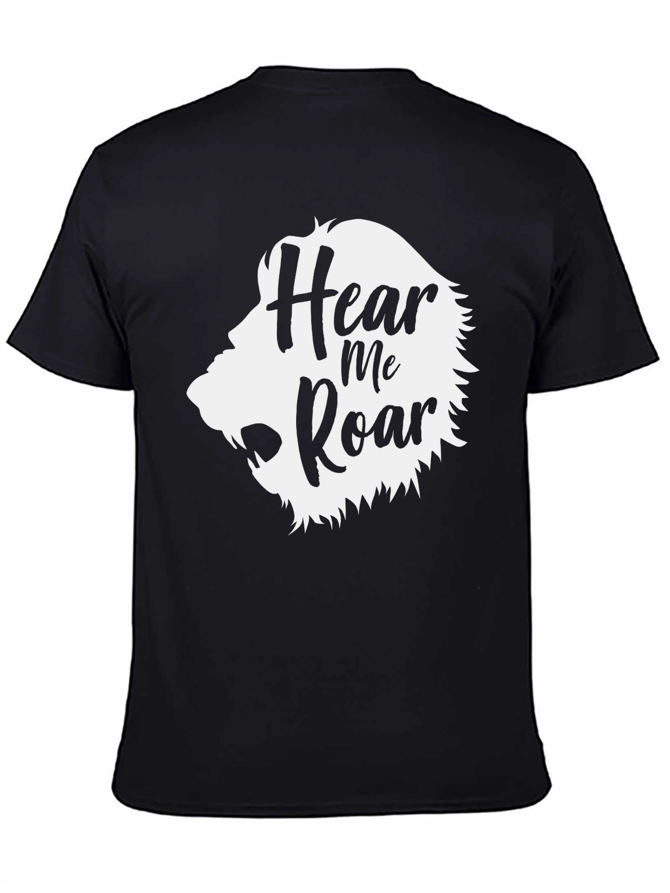 Hear Me Roar Lion Graphic Tee - Black