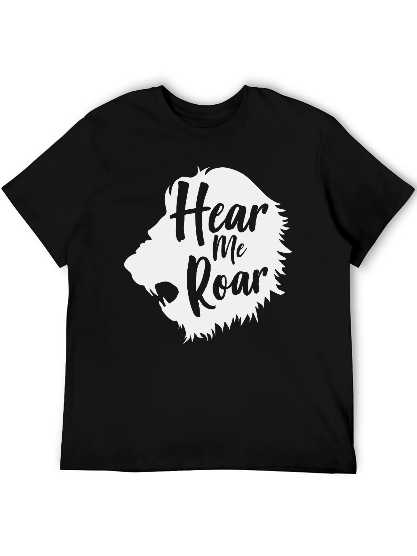 Hear Me Roar Lion Graphic Tee - Black