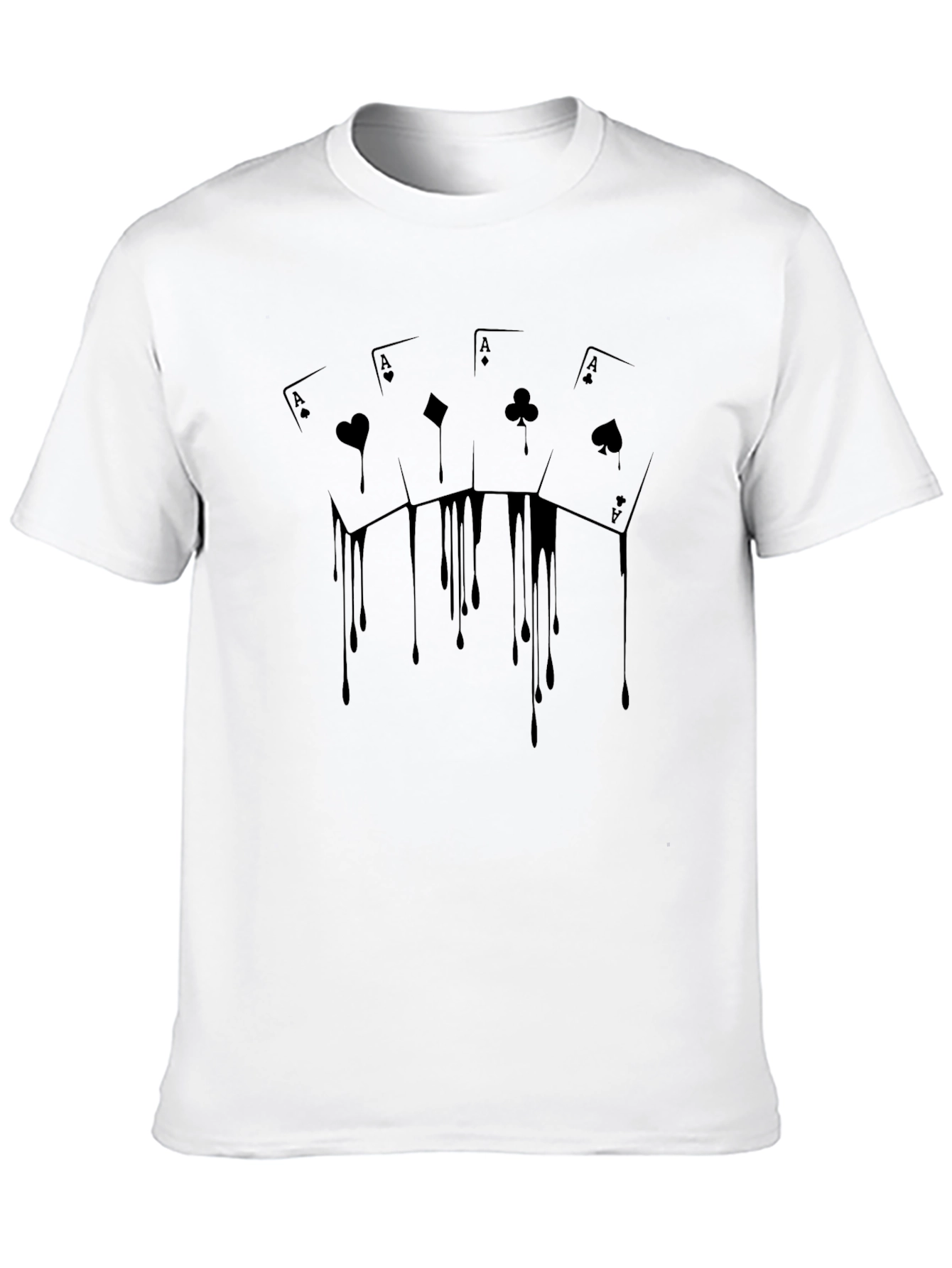 Ace Drip Black T-Shirt - Poker Card Graphic Tee