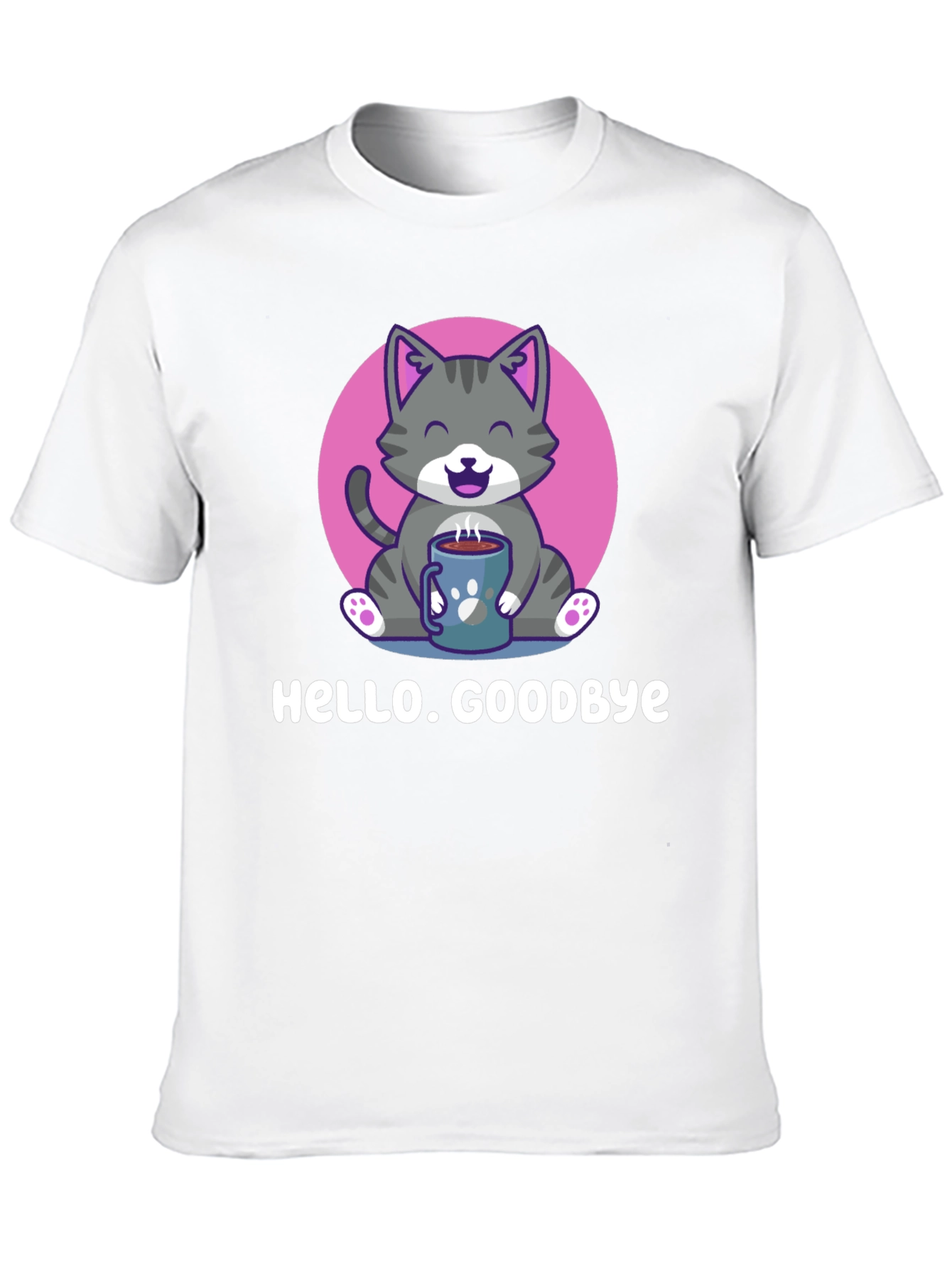 Cat and Coffee T-Shirt - Hello. Goodbye.